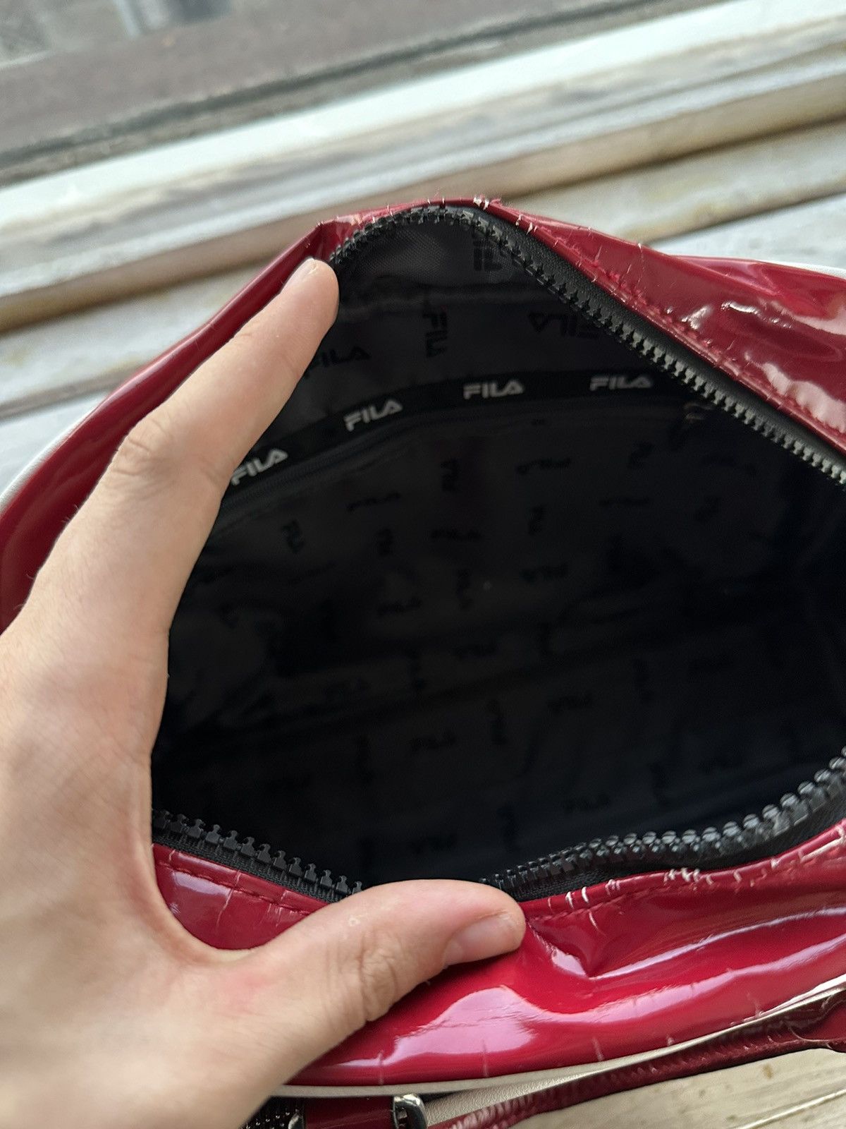 Fila 🚨Y2K AVANT-GARDE FILA 🚨mesh RED Japan style hand bag 90s Size ONE SIZE - 12 Thumbnail