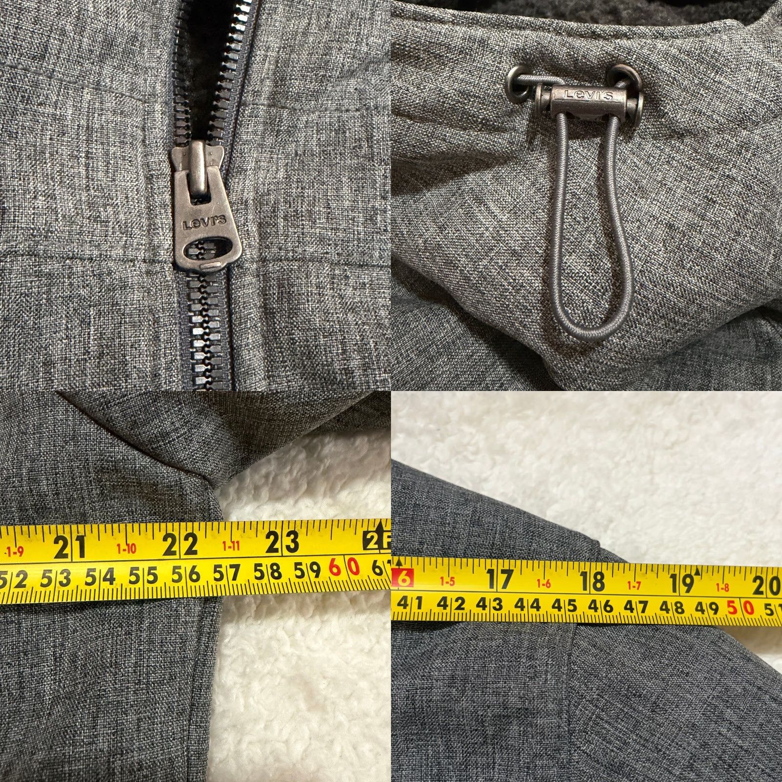 Levi's Levi's Bomber Jacket Mens Small Gray Softshell Fleece-Lined Hooded Full Zip Size US S / EU 44-46 / 1 - 8 Thumbnail