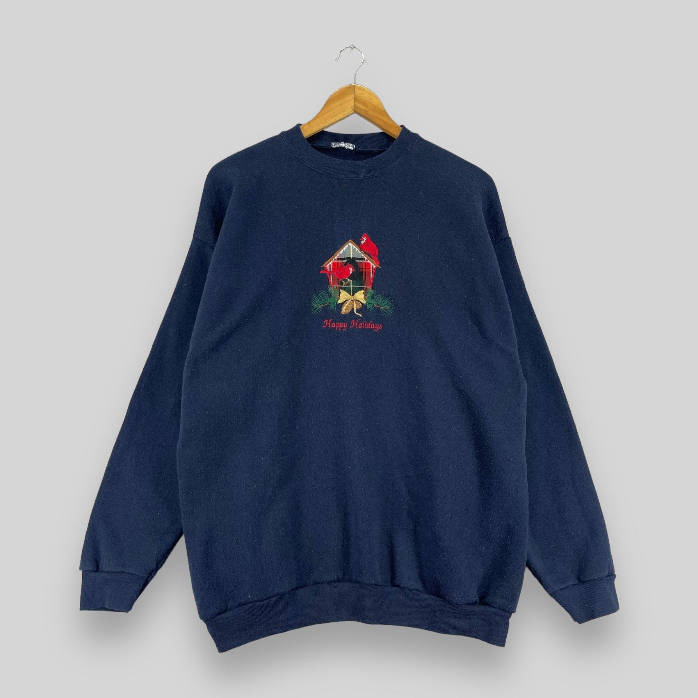Habitat × Vintage RED CARDINAL Birds Crewneck Sweatshirt Embroidery Size US M / EU 48-50 / 2 - 1 Thumbnail
