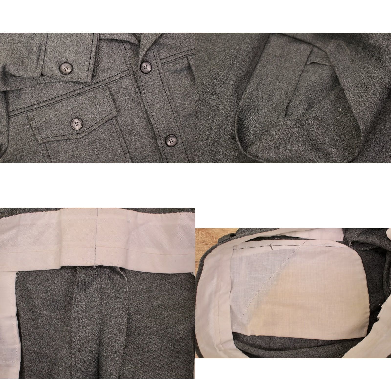 JCPenney VINTAGE JC Penney Men's VTG 70s Grey 2 PC Polyester Leisure Suit Sz 42 1970s Disco Mens Size 36R - 10 Thumbnail