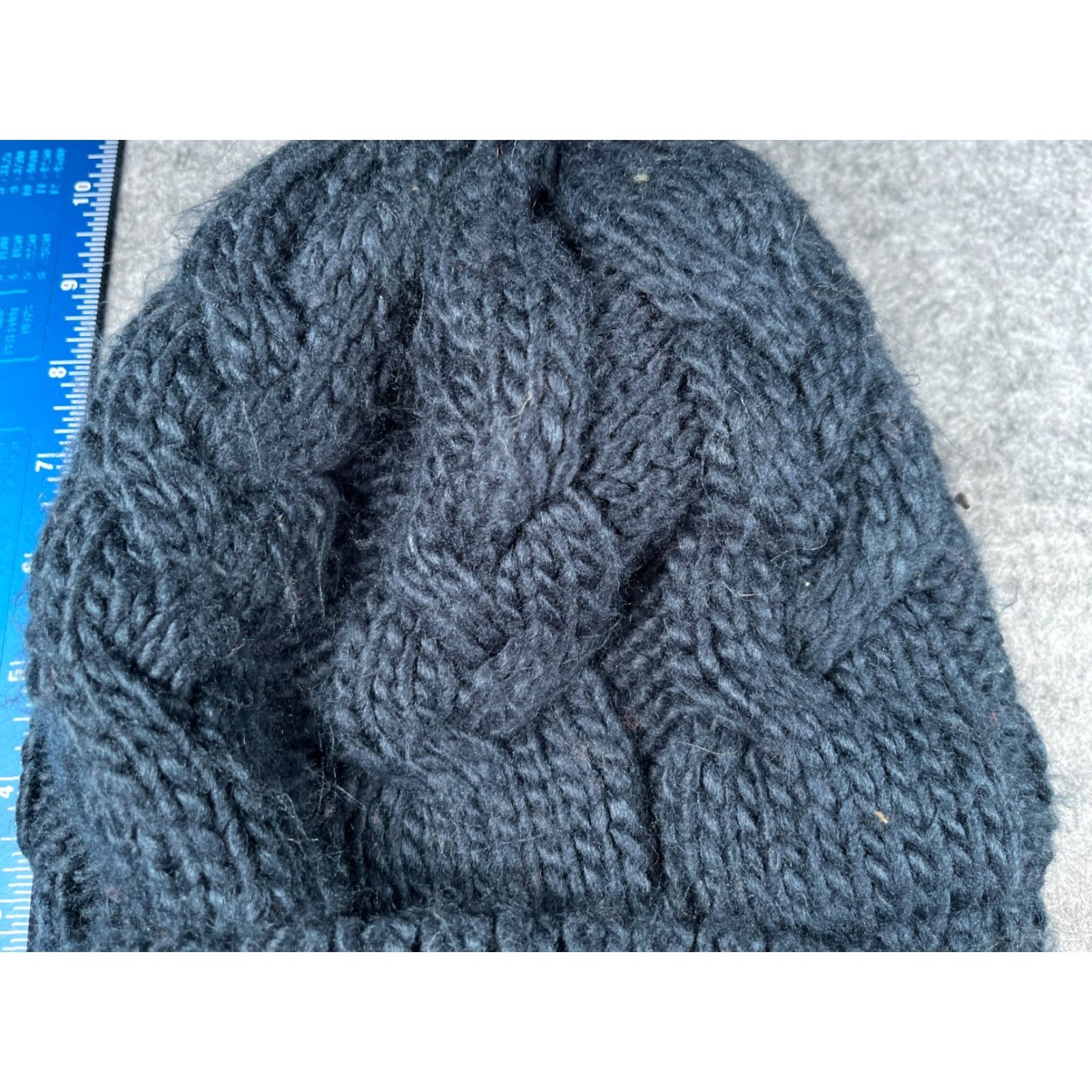 Steve Madden Steve Madden Beanie Women One Size Blue Knit Acrylic Polyester Lined Pom Ski Hat/Cap Screen Logo Accessories Clothing Size ONE SIZE - 3 Thumbnail