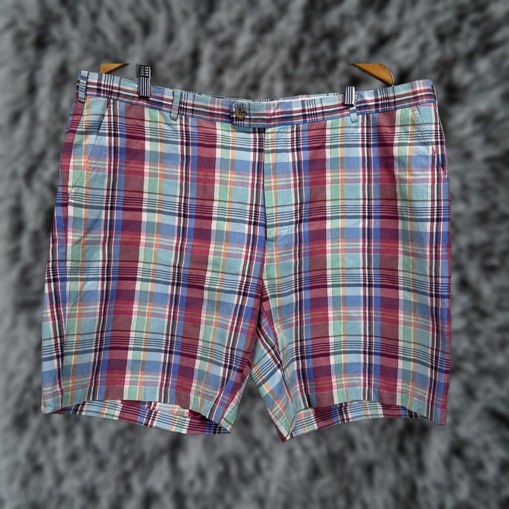 Peter Millar Peter Millar Plaid Linen Blend Chino Shorts Sz 42 Mens Beach Golf Multicolor Size US 42 / EU 58 - 1 Thumbnail