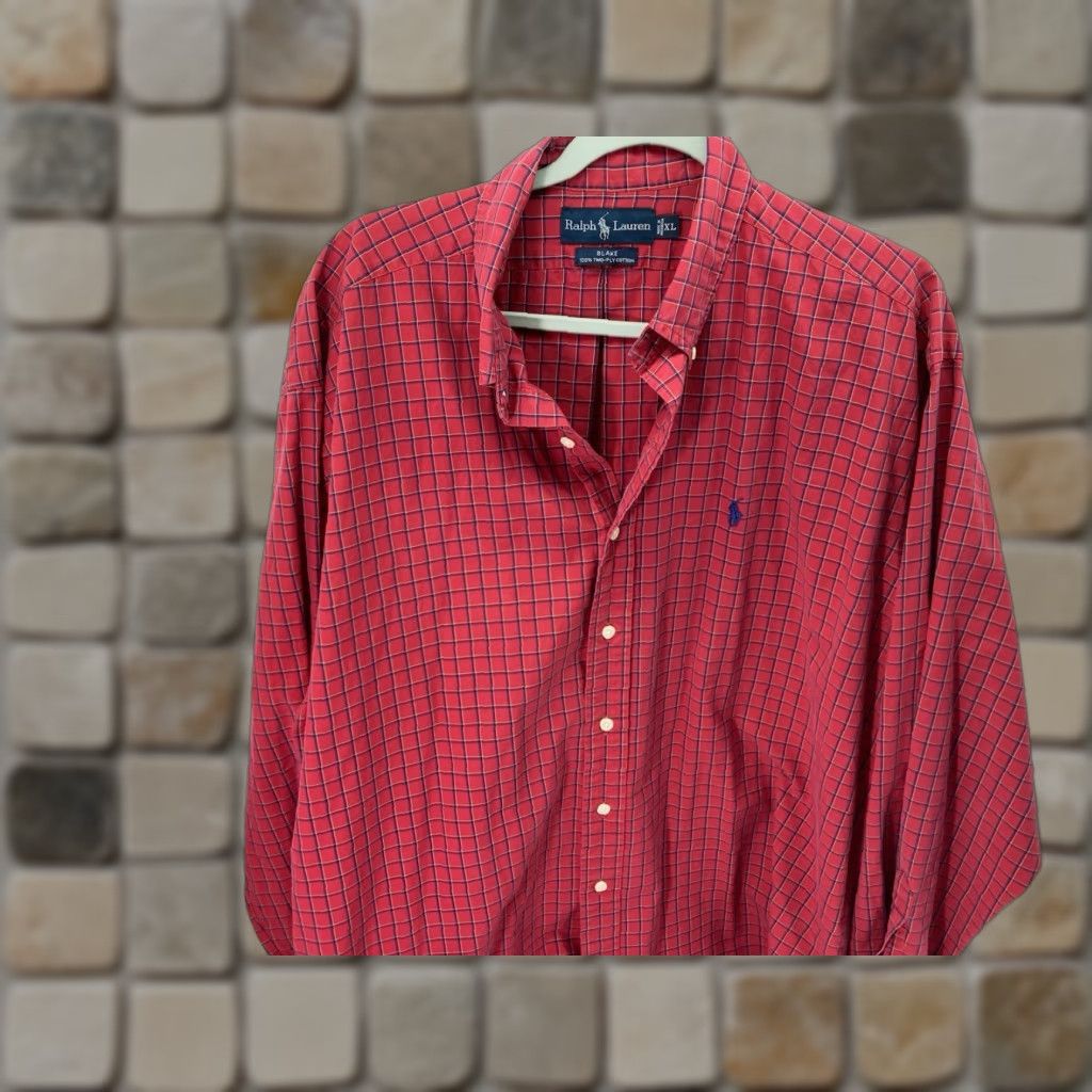 Ralph Lauren VINTAGE Ralph Lauren Blake Shirt Men XL Red Check Button Long Sleeve Cotton VTG Size US XL / EU 56 / 4 - 1 Thumbnail