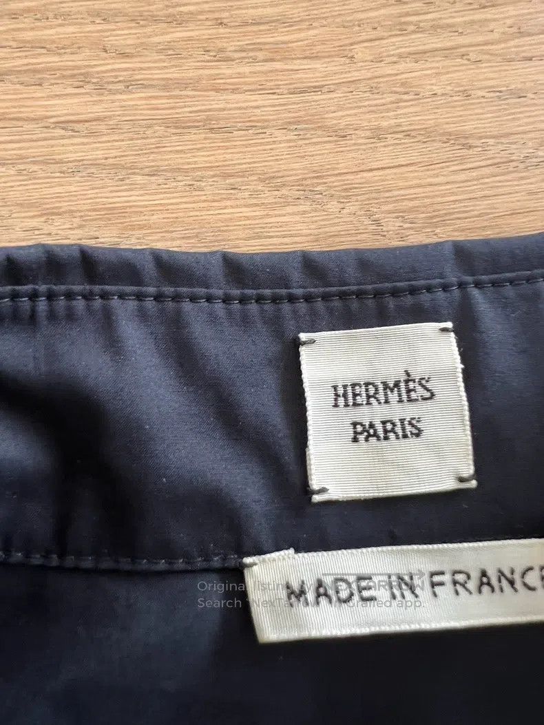 Hermes Hermes Dark blue long-sleeve shirt dress Size XXS / US 00 / IT 34 - 9 Thumbnail
