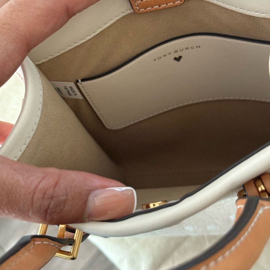 Tory Burch Tory Burch Mini T Monogram Perforated Leather Tote Crossbody Size ONE SIZE - 8 Thumbnail