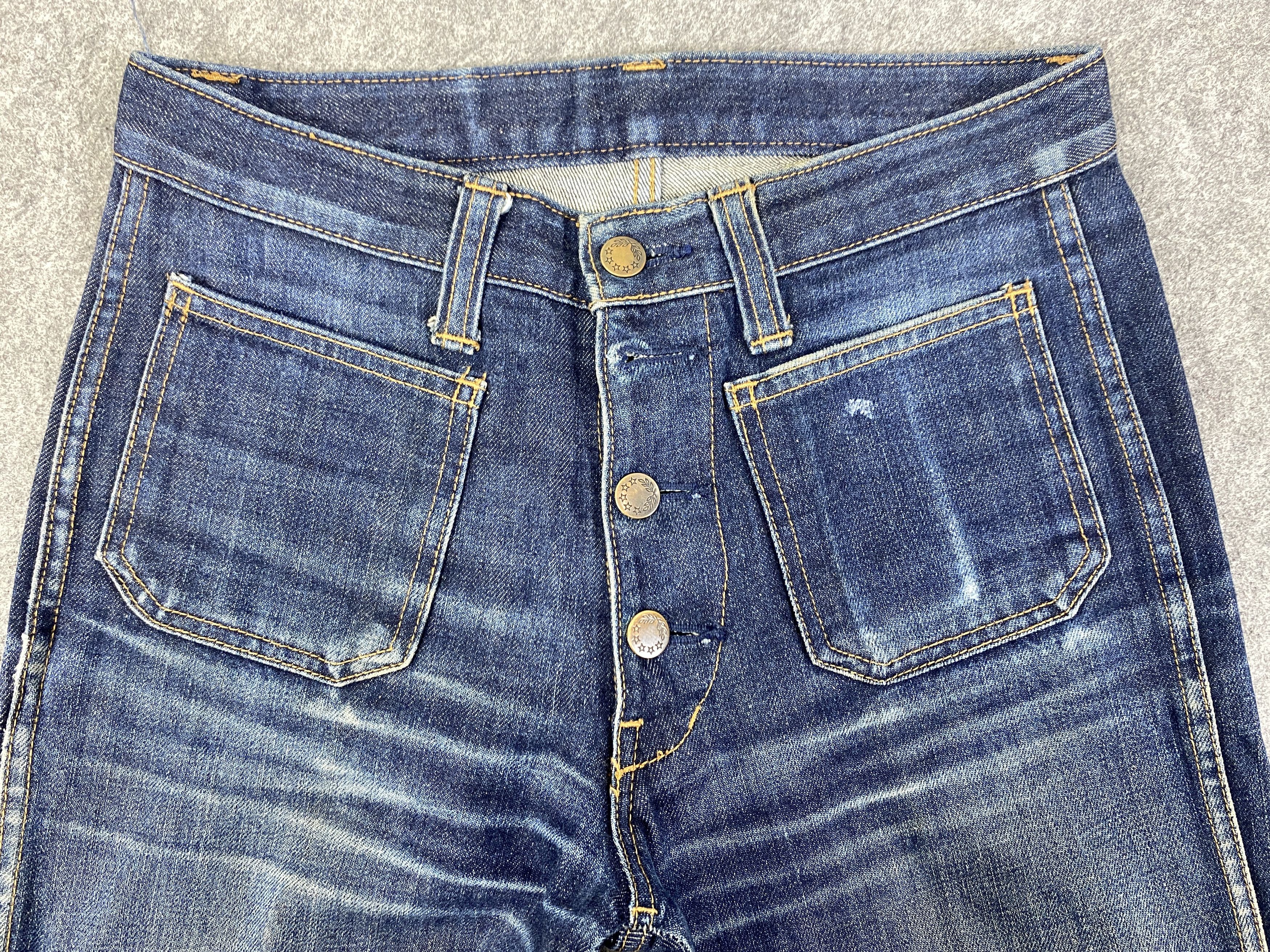 If Six Was Nine Blue Vintage Blue Way Flare Jeans 28x30.5 Denim - JN3309 Size US 28 / EU 44 - 3 Thumbnail