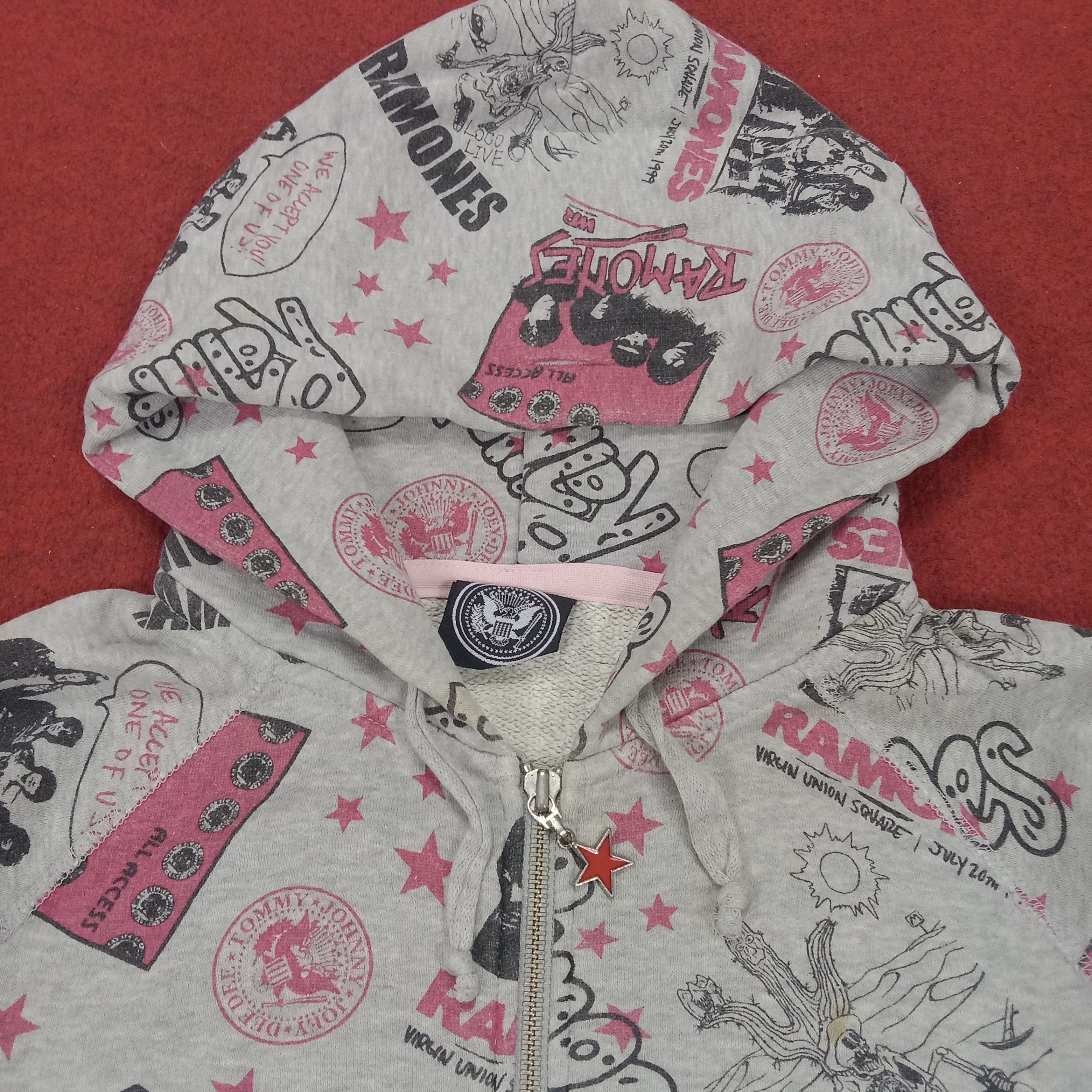 Band Tees × Hysteric Glamour × Vintage Ramones X Hysteric Glamour Rare Design Fashion Zipper Hoodie Size US XS / EU 42 / 0 - 3 Thumbnail
