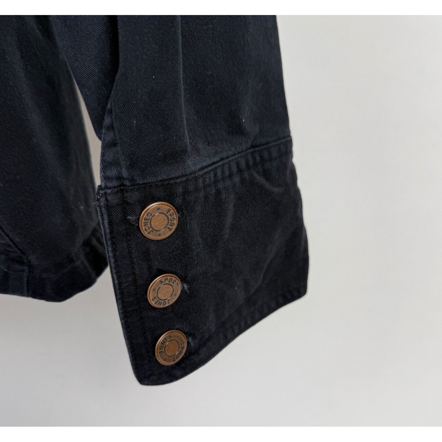 Jones New York Jones Sport Black Stretch Denim Jacket Button-Front Size L Size L / US 10 / IT 46 - 4 Thumbnail