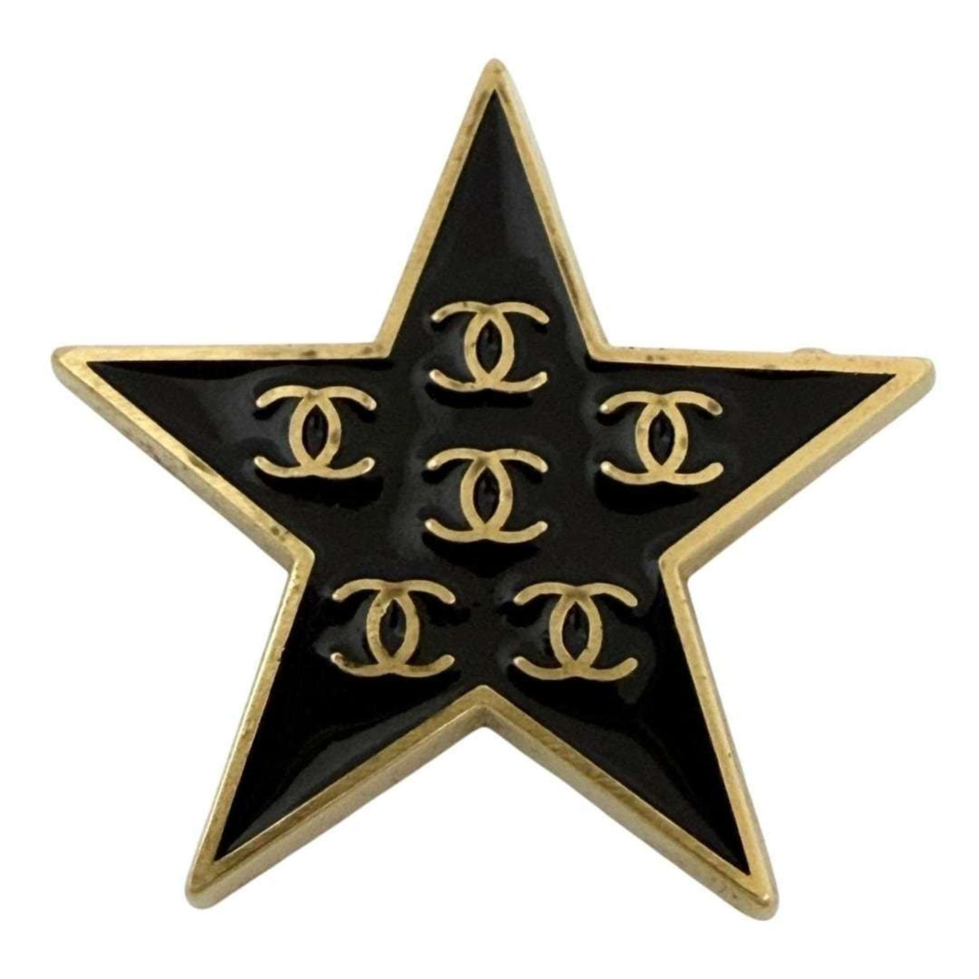 Chanel Chanel Women's Coco Mark Pin Brooch Badge Black Star 2001 Size ONE SIZE - 1 Thumbnail