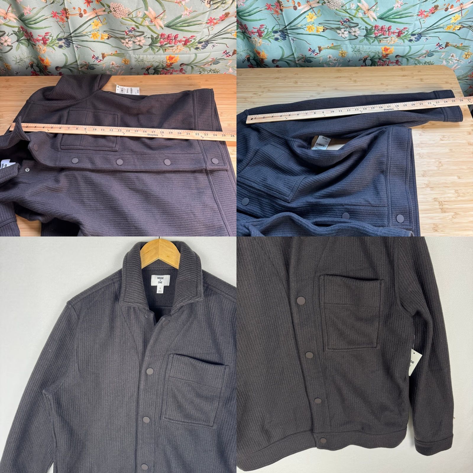 Vintage Mode of One Mens Knit Trucker Jacket Jet Grey Snap Front Shacket Small NEW Size US S / EU 44-46 / 1 - 8 Thumbnail