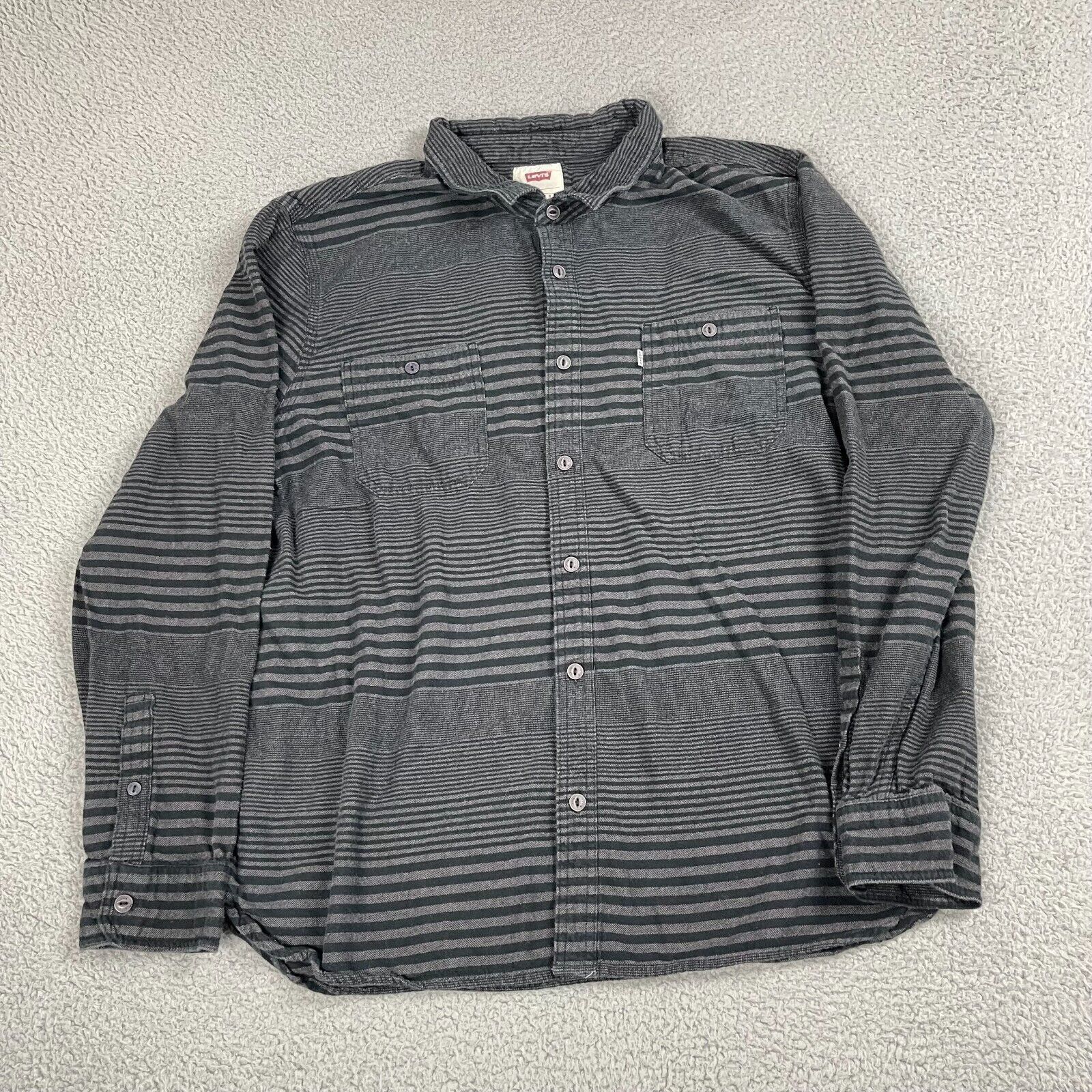 Levi's LEVI STRAUSS Mens Size XXL 2XL Striped Button Front Shirt Size US XXL / EU 58 / 5 - 1 Thumbnail