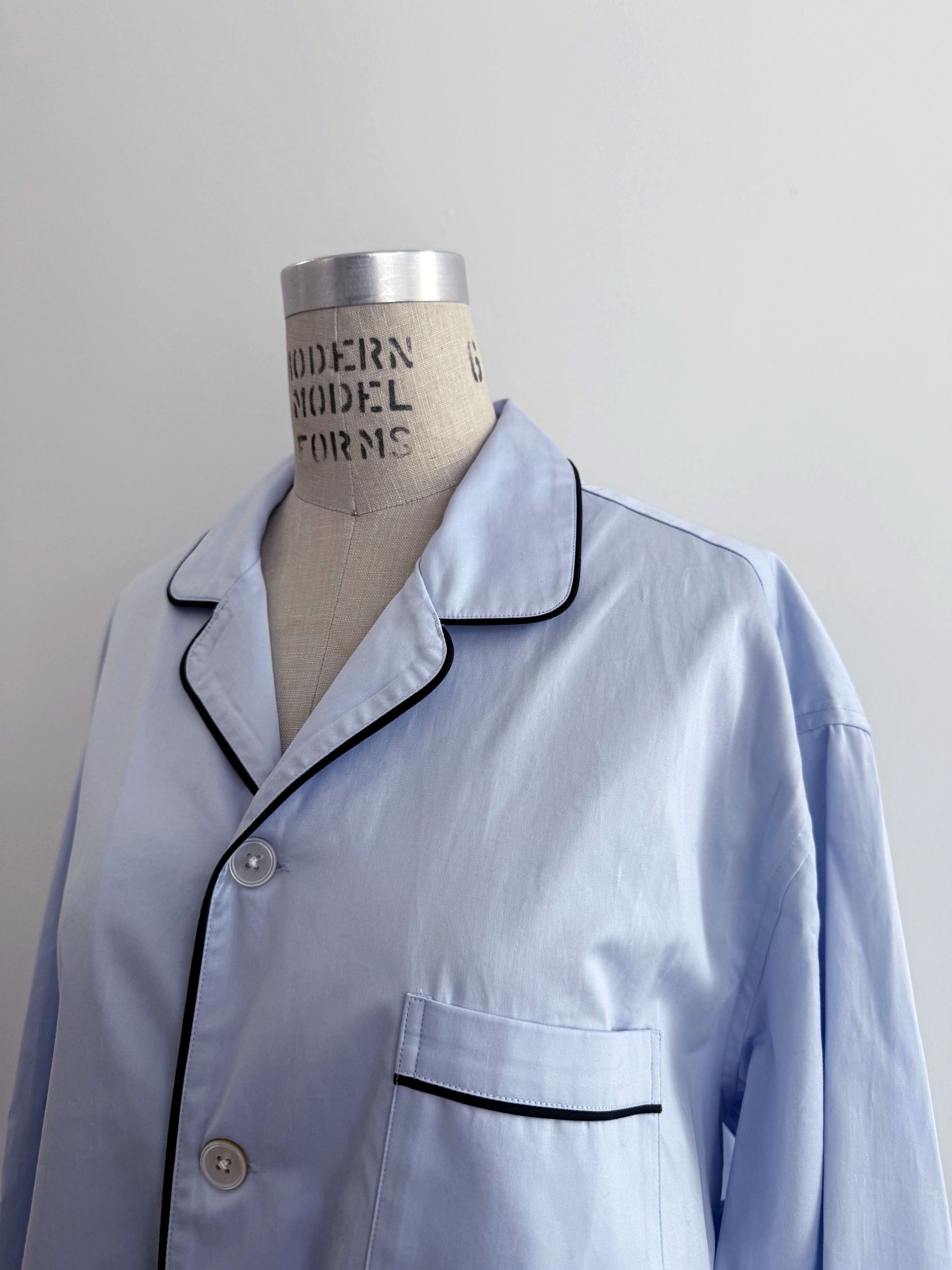 Tekla New - TEKLA light blue piping shirt Size US L / EU 52-54 / 3 - 4 Thumbnail