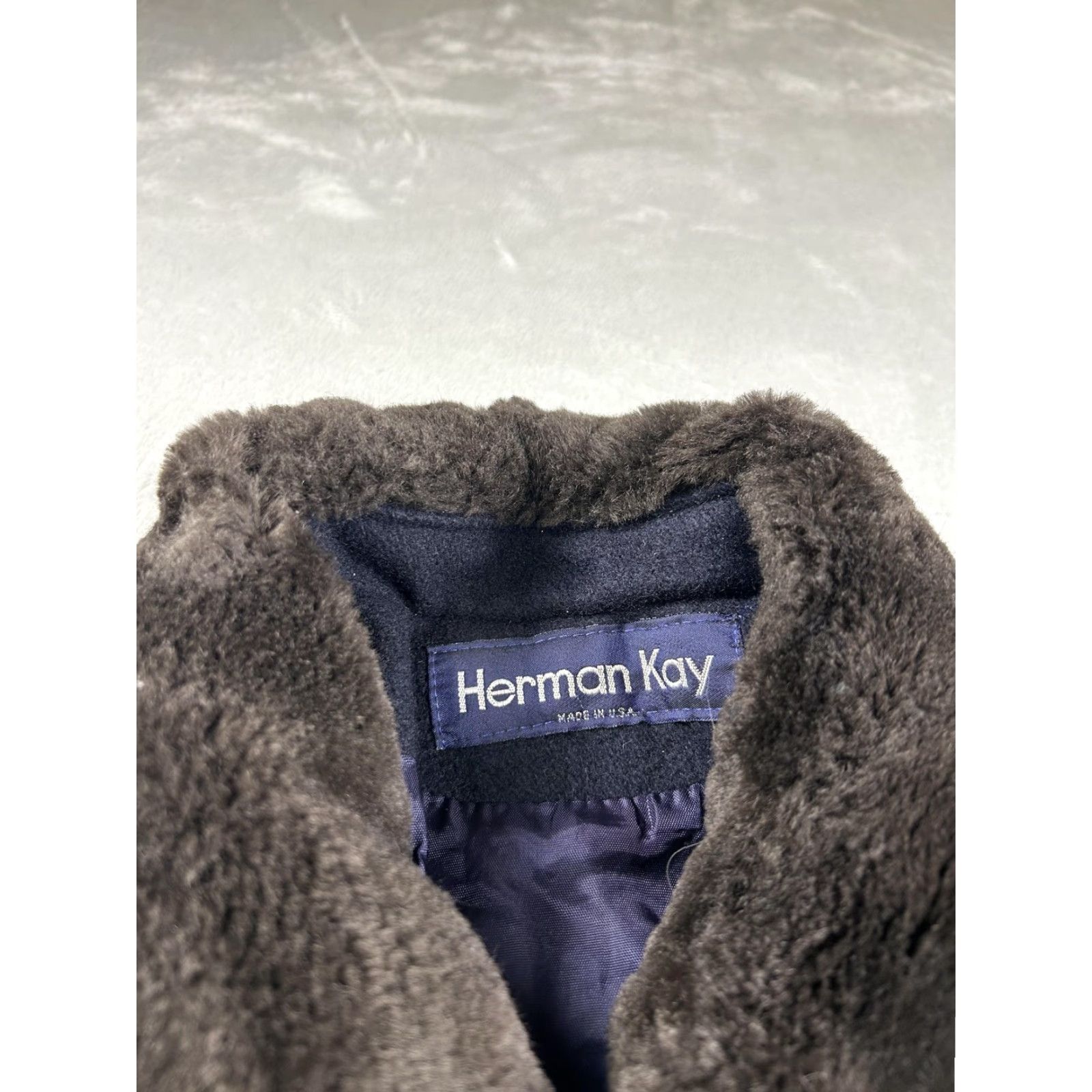 Vintage VINTAGE Herman Kay Coat Wool Blend Navy Faux Fur Collar Zip Womens M Size M / US 6-8 / IT 42-44 - 3 Thumbnail