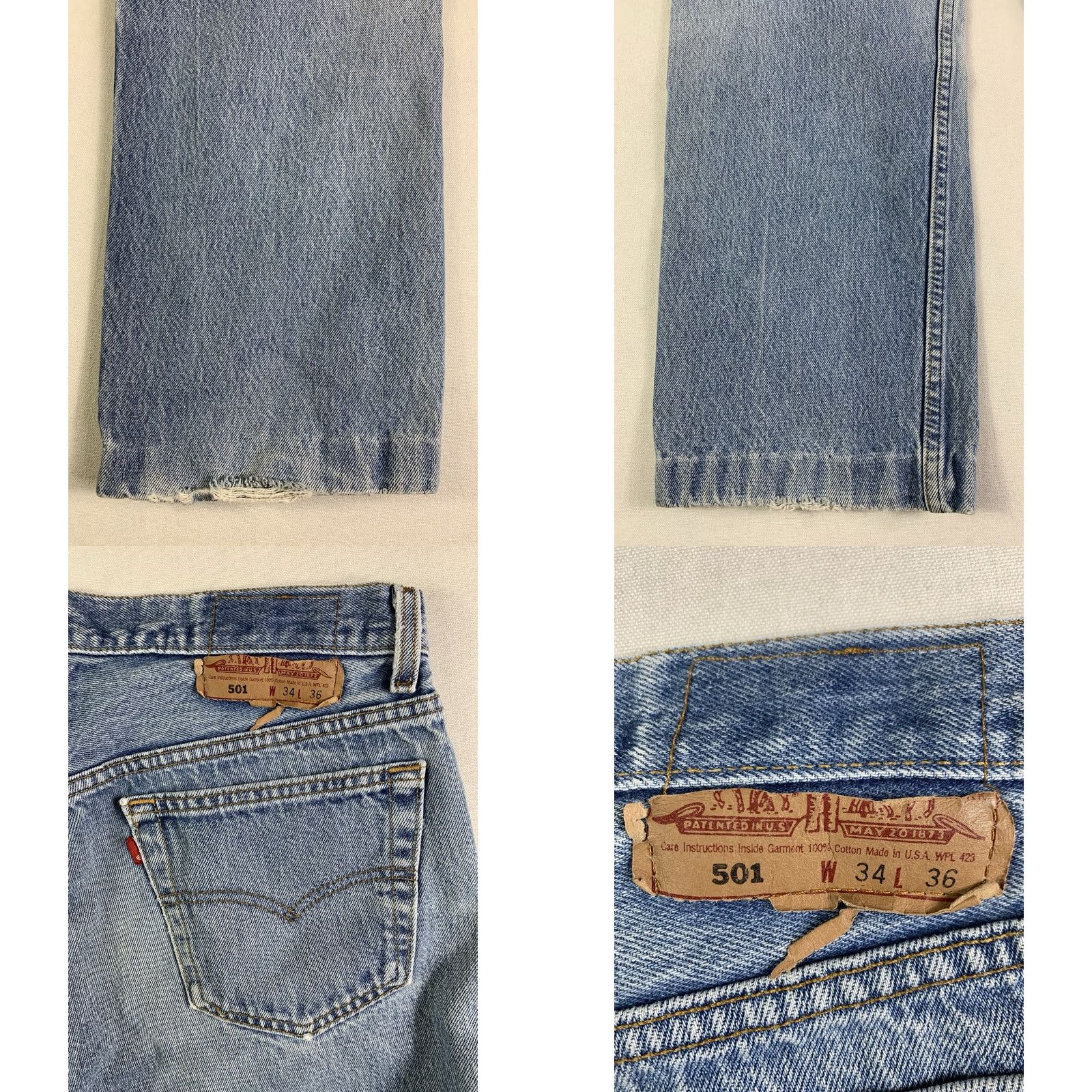 Levi's VINTAGE Levi's 501 Jeans 34x36 Made In USA Distressed Hemmed 32x26 90s Cowboy Hipster Retro USA Size US 32 / EU 48 - 8 Thumbnail