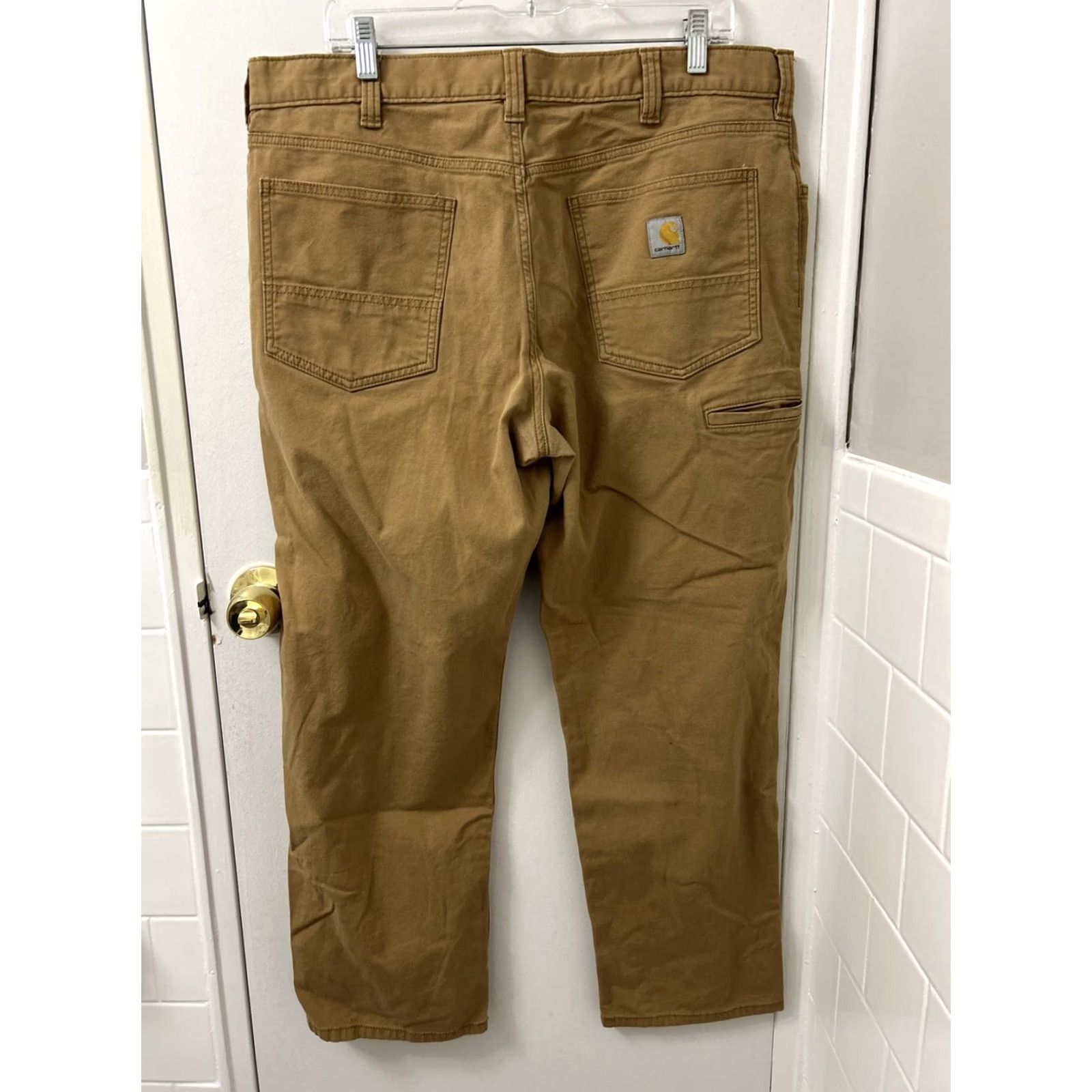 Carhartt Carhartt Work Pants Mens 38x30 Brown Rugged Flex Relaxed Fit Canvas BN2517-M Size US 38 / EU 54 - 7 Thumbnail