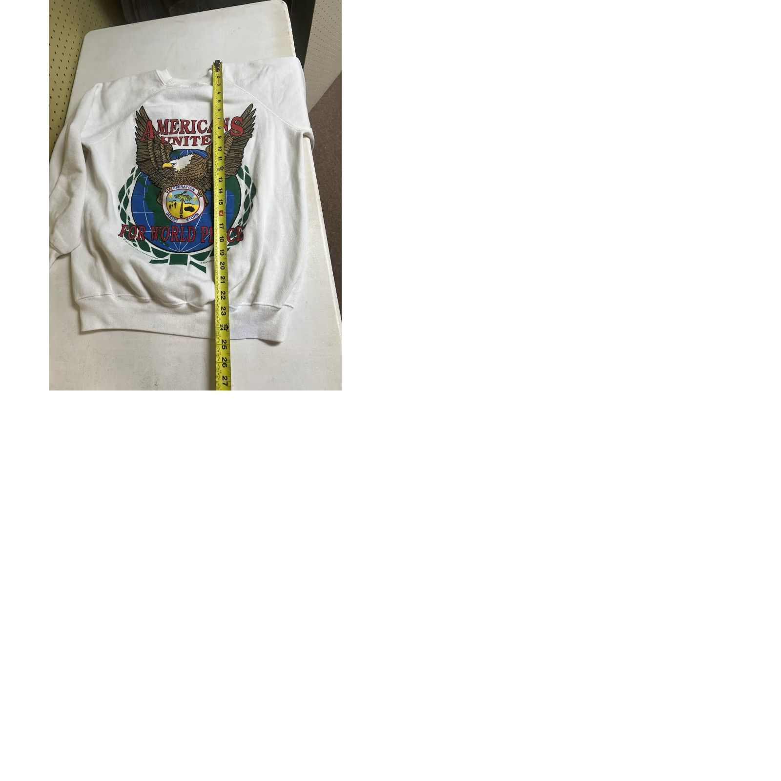 Hanes VINTAGE Hanes Sweatshirt Mens Large White Crewneck Operation Desert Storm 90's Size US L / EU 52-54 / 3 - 9 Thumbnail