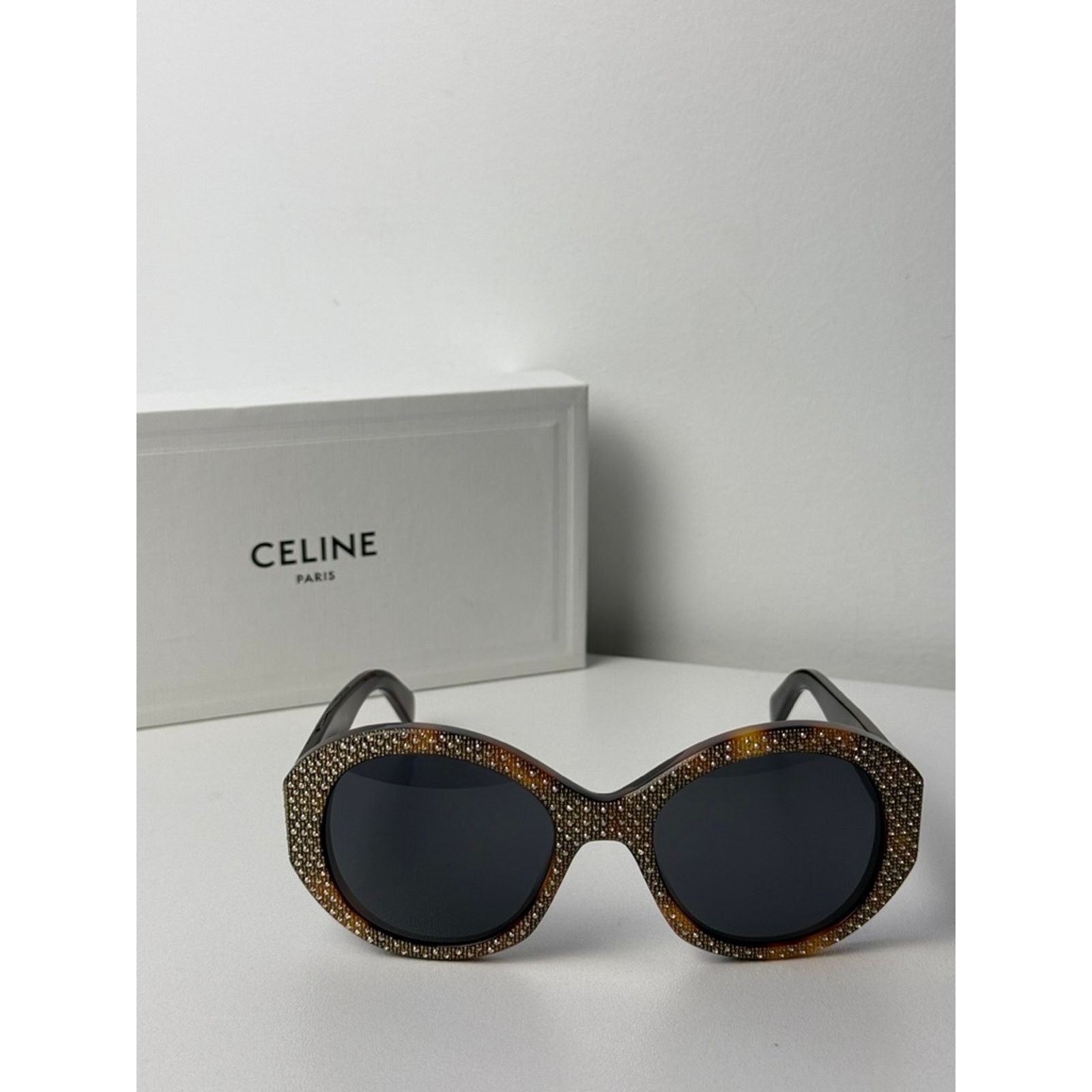 Celine NEW Celine CL4240IS Brown Crystal Sunglasses $1050 Size ONE SIZE - 7 Thumbnail