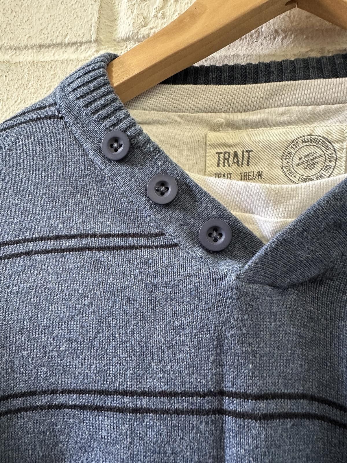 Pacific Trail Men's Blue Striped Buttoned V-Neck Sweater Size US L / EU 52-54 / 3 - 3 Thumbnail