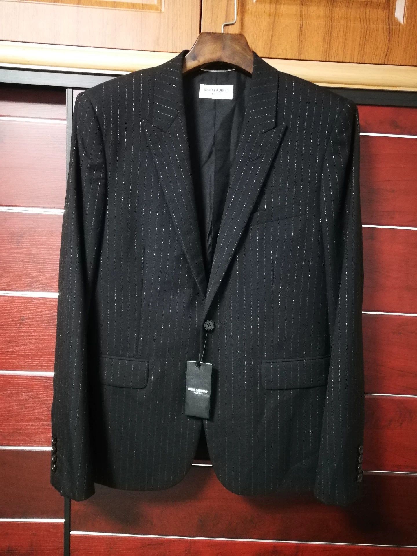 Saint Laurent Paris Saint Laurent Paris Silver lined suit jacket Size US M / EU 48-50 / 2 - 1 Thumbnail