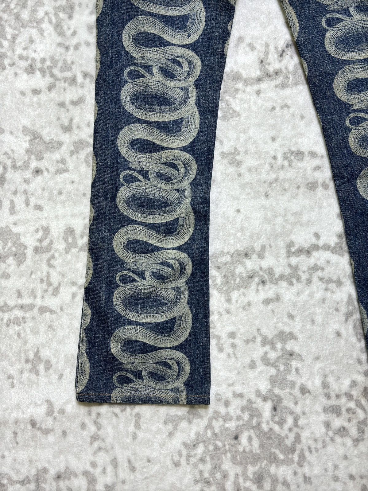Hysteric Glamour Vintage Hysteric Glamour Flare Iconic Snake Print Denim Size US 27 - 13 Thumbnail