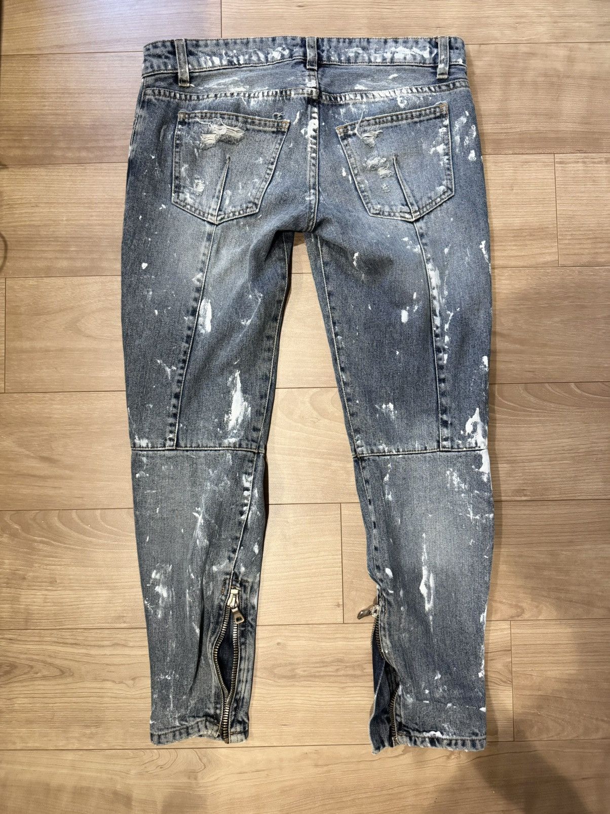 Balmain Balmain Decarnin era Chain destroy painted jeans Size US 30 / EU 46 - 3 Thumbnail