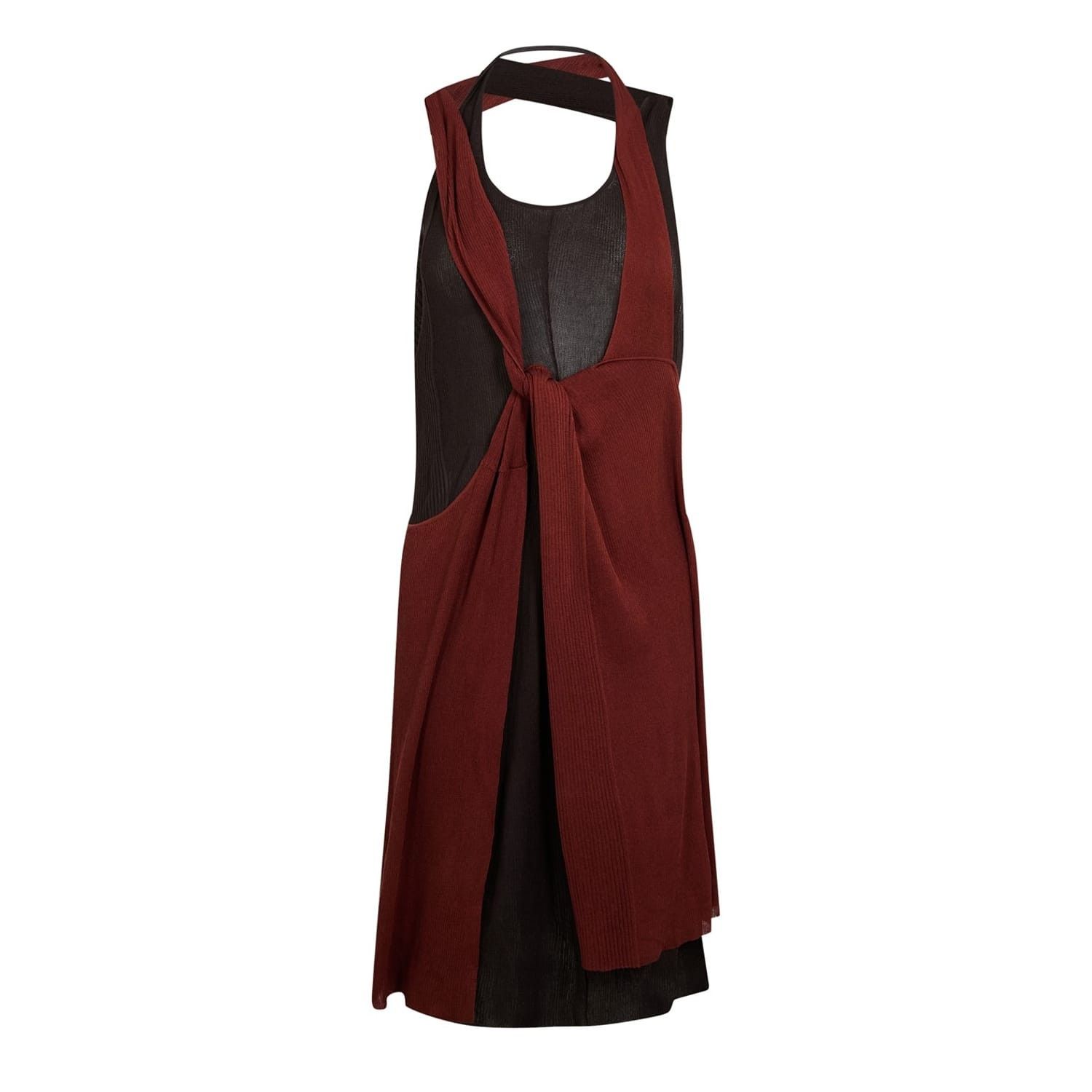 Bottega Veneta Bottega Veneta Sheer Halter Neck Midi Slip Dress in Brown Size XS / US 0-2 / IT 36-38 - 1 Thumbnail
