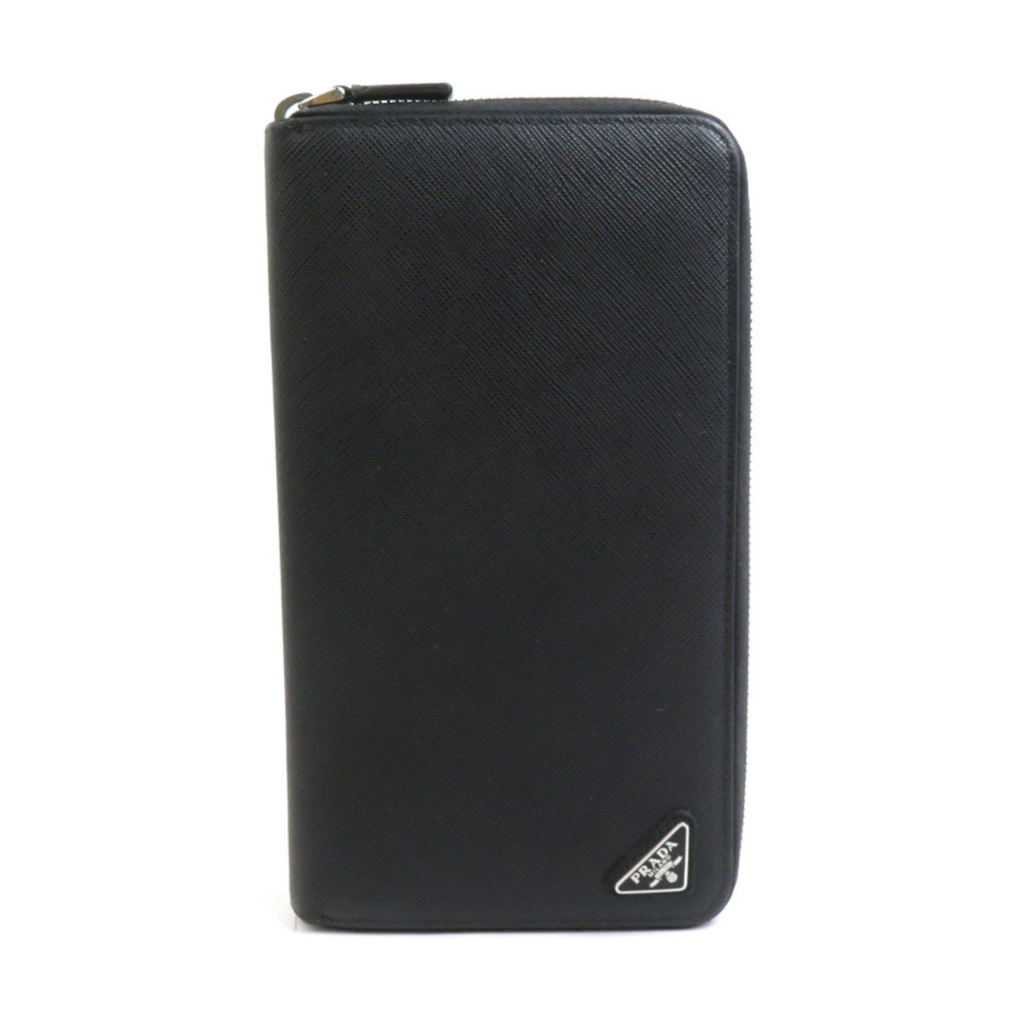 Prada PRADA Round Long Wallet Organizer Leather Black Men's r10383a Size ONE SIZE - 1 Thumbnail