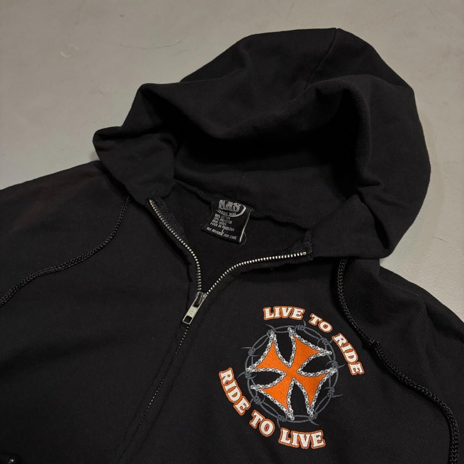 Vintage vintage iron cross biker zip hoodie black xl Size US L / EU 52-54 / 3 - 2 Thumbnail