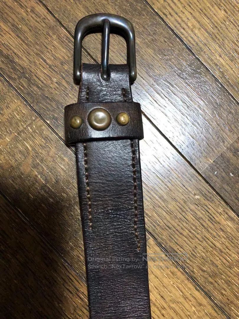 RRL Ralph Lauren vintage rrl montana leather belt with brass studs. Size ONE SIZE - 4 Thumbnail