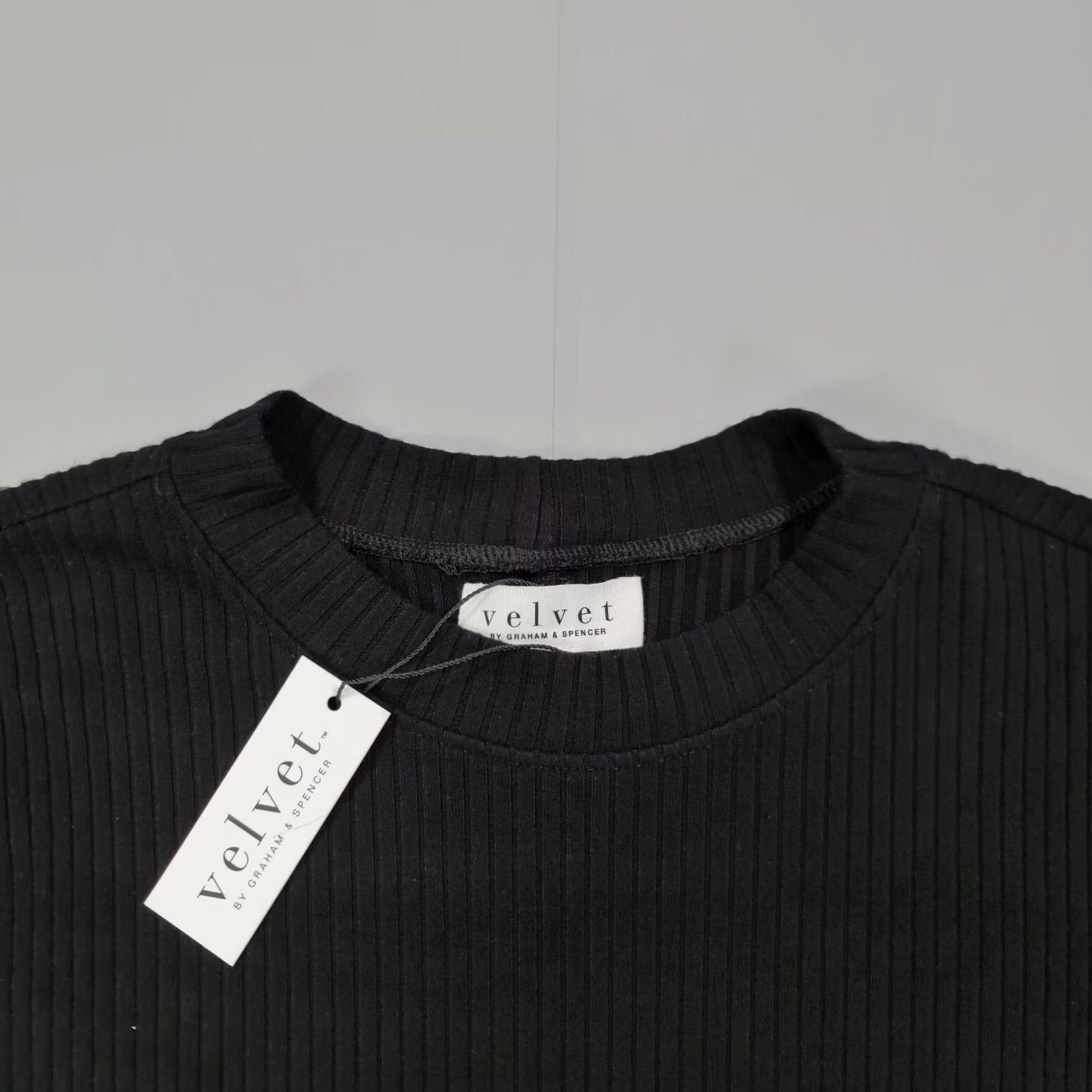 Velvet Velvet by Graham & Spencer Womens Dress Black XL Maxi Knit Stretch Rib Long Sleeve Round Neck Pullover Everyday/Holiday Size XL / US 12-14 / IT 48-50 - 4 Thumbnail