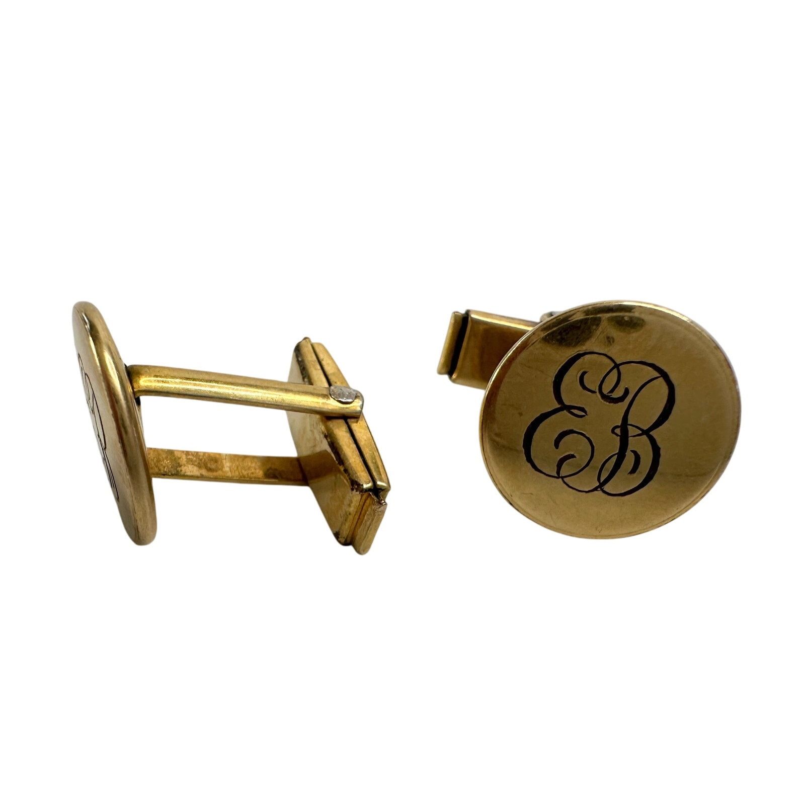 Other Nanasi 12kt Gold Filled Men's Cufflinks - Script EB Initials Size ONE SIZE - 4 Thumbnail