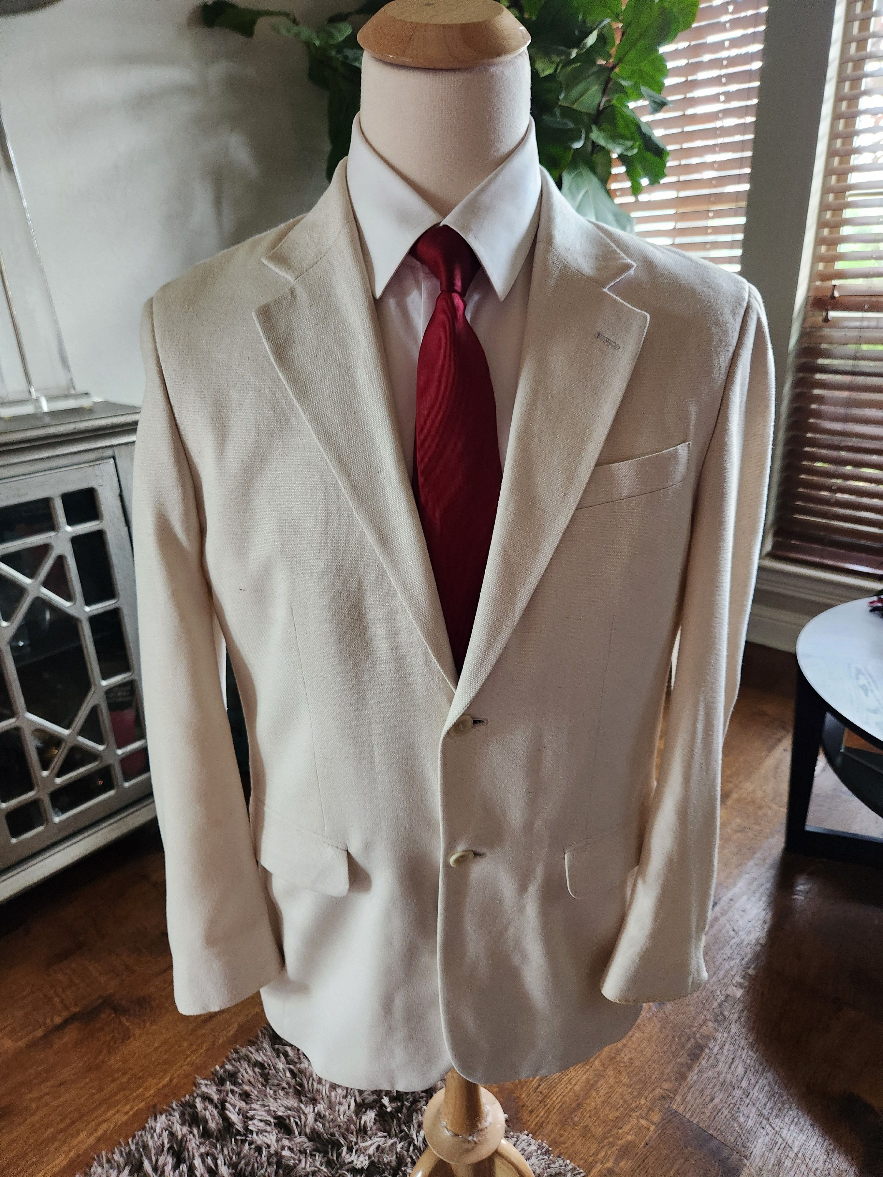 Vintage Vintage 80's Irvine Park Silk/Viscose Men's White Blazer Size 38R - 1 Thumbnail