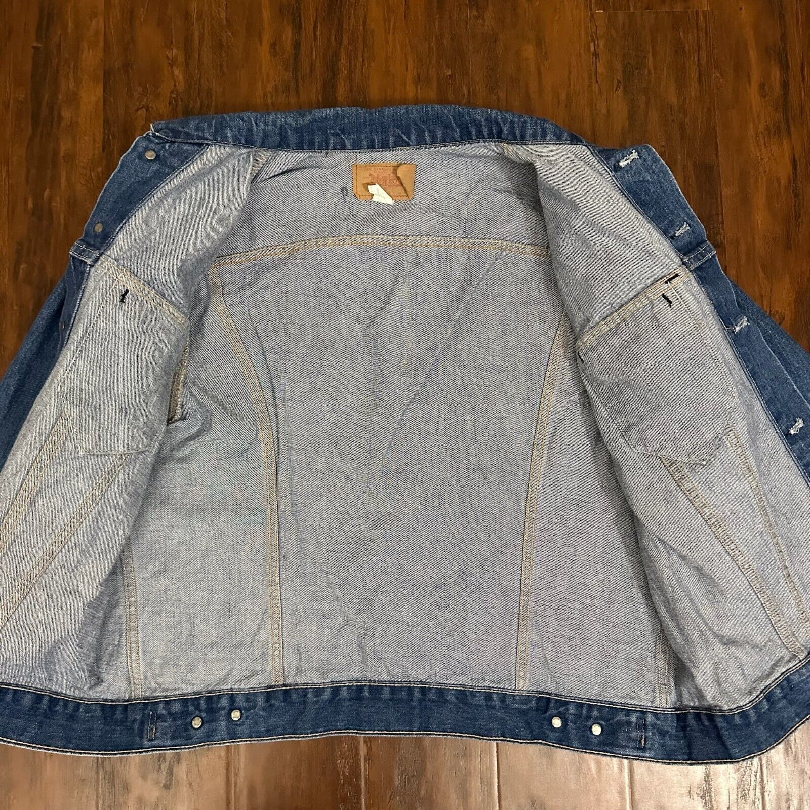Levi's VINTAGE 80s LEVI'S Denim Trucker Jacket Blue Moto Rider Size US XL / EU 56 / 4 - 5 Thumbnail