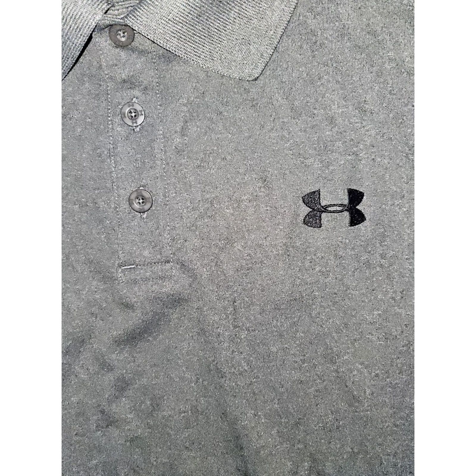 Under Armour Under Armour Polo Shirt Men XXL Gray HeatGear Embroidered Logo Golf Casual Short Sleeve Collared Tee Style MENS Size US XXL / EU 58 / 5 - 5 Thumbnail