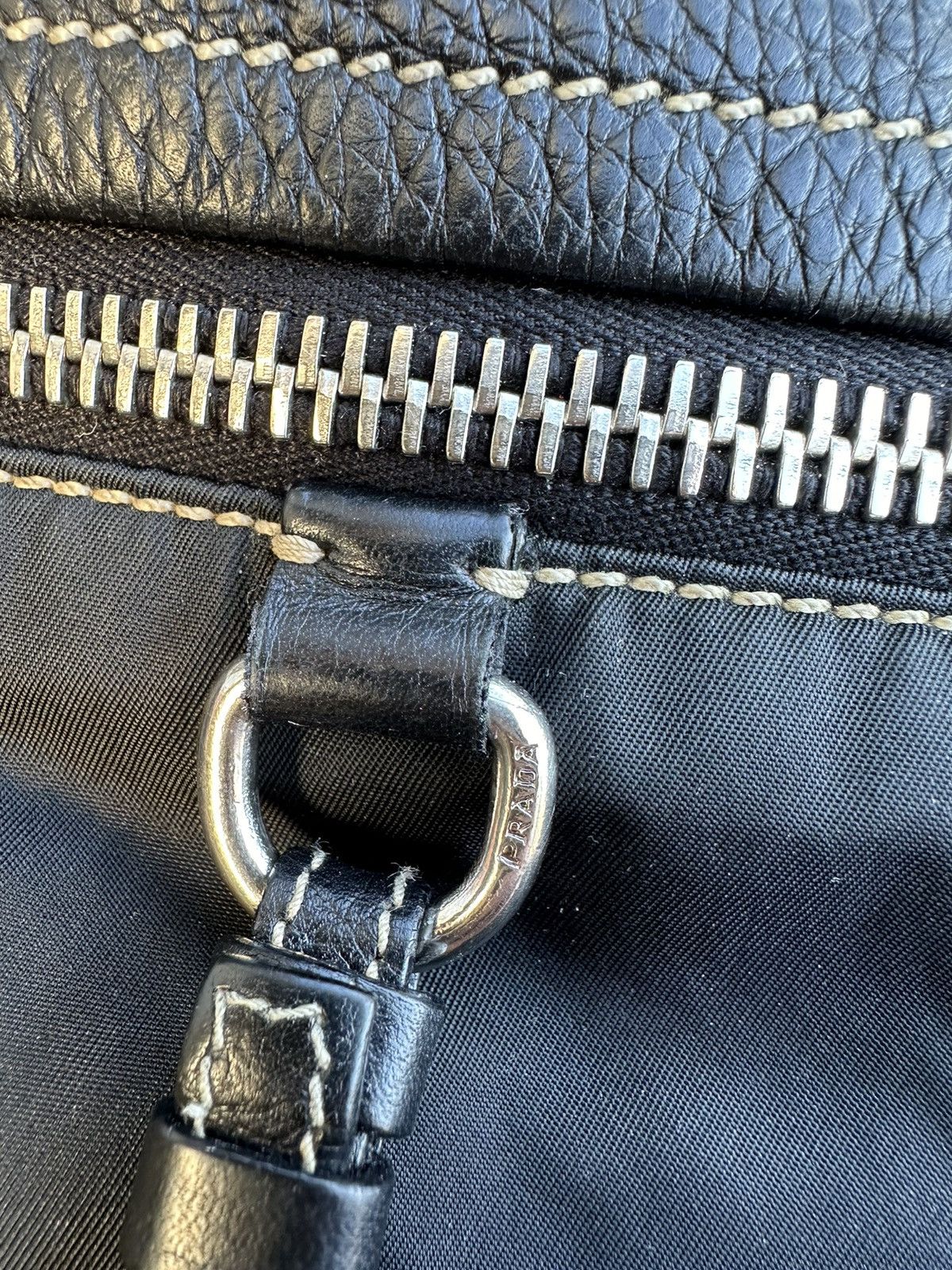 Prada Prada Black Shoulder Bag Leather Nylon Size ONE SIZE - 4 Thumbnail