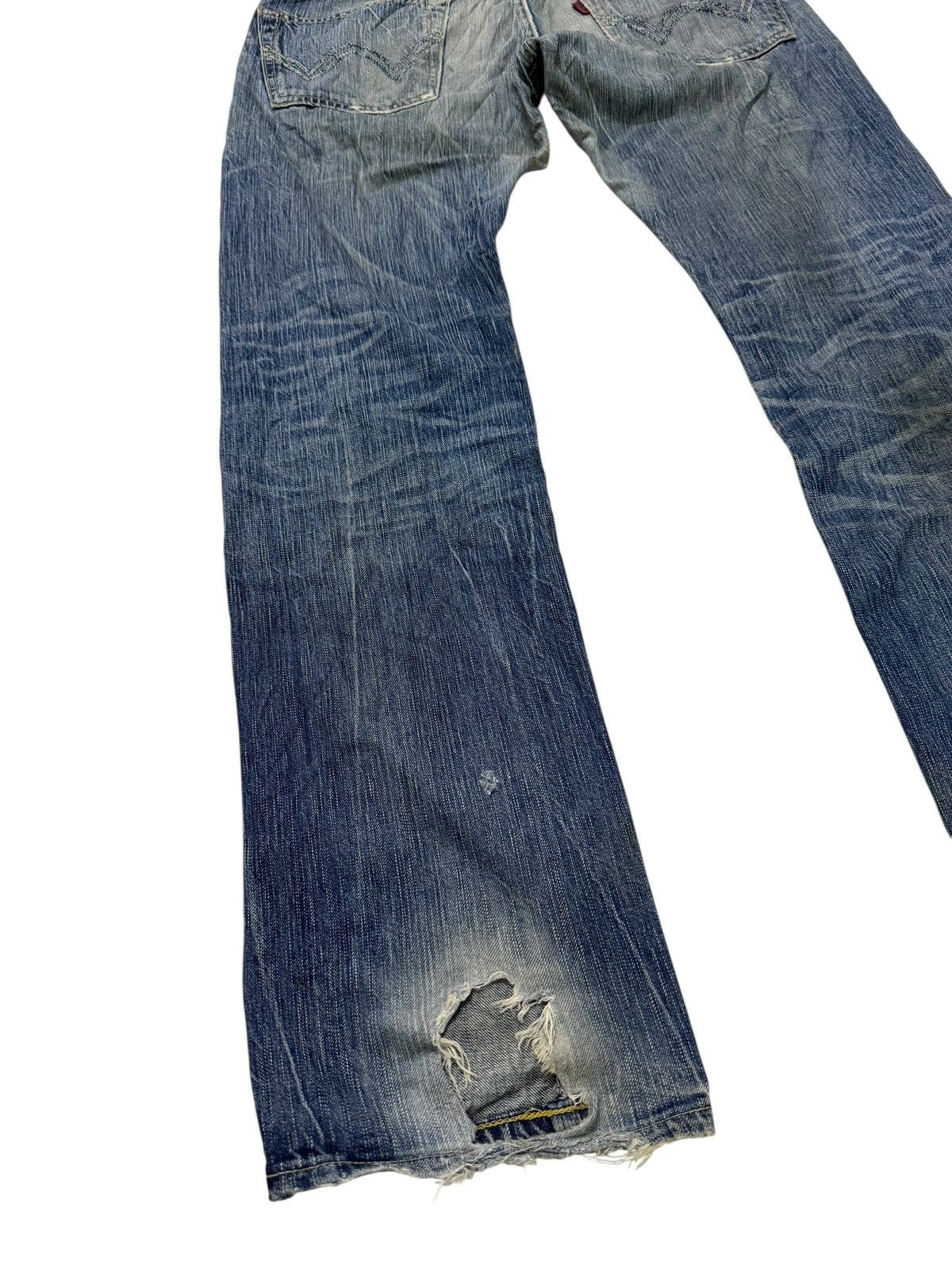 Edwin Vintage Edwin 503 Blue Trip Japan Distressed Loose Jeans Size US 32 / EU 48 - 20 Thumbnail