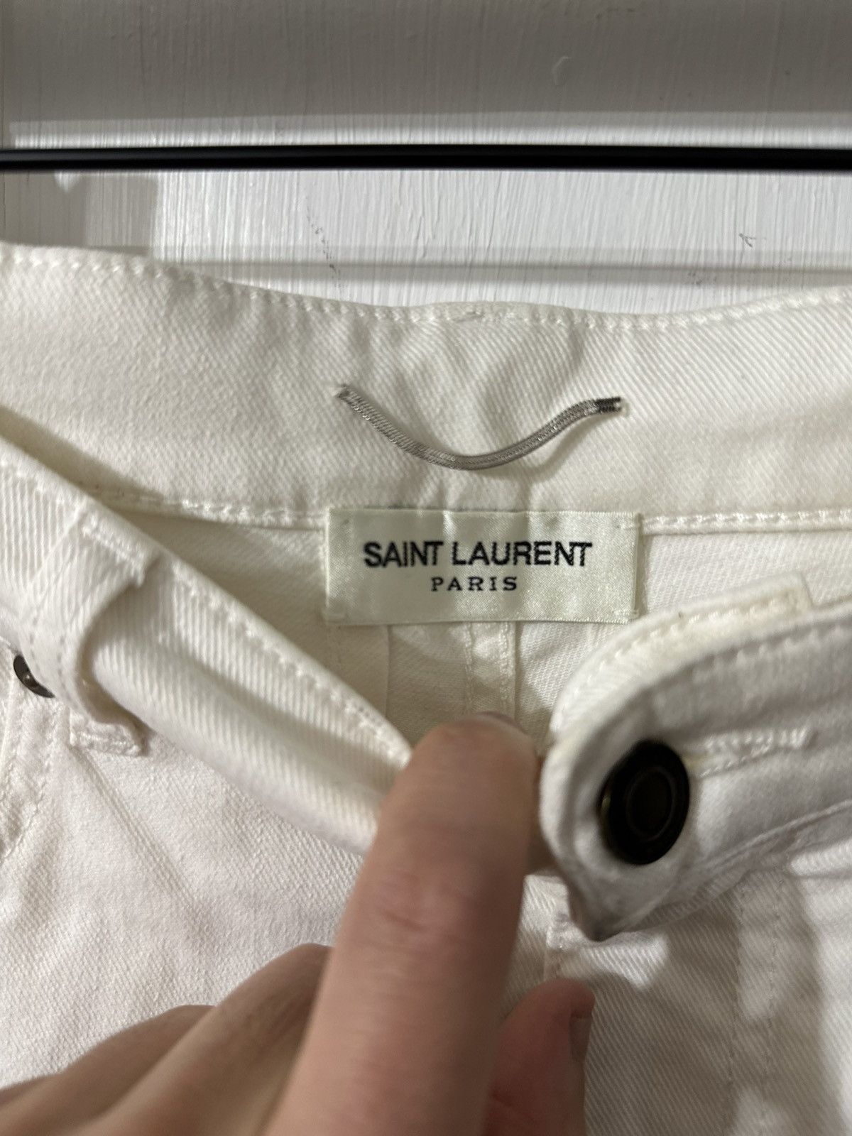 Saint Laurent Paris FW16 White Skinny Denim Size US 31 - 3 Thumbnail