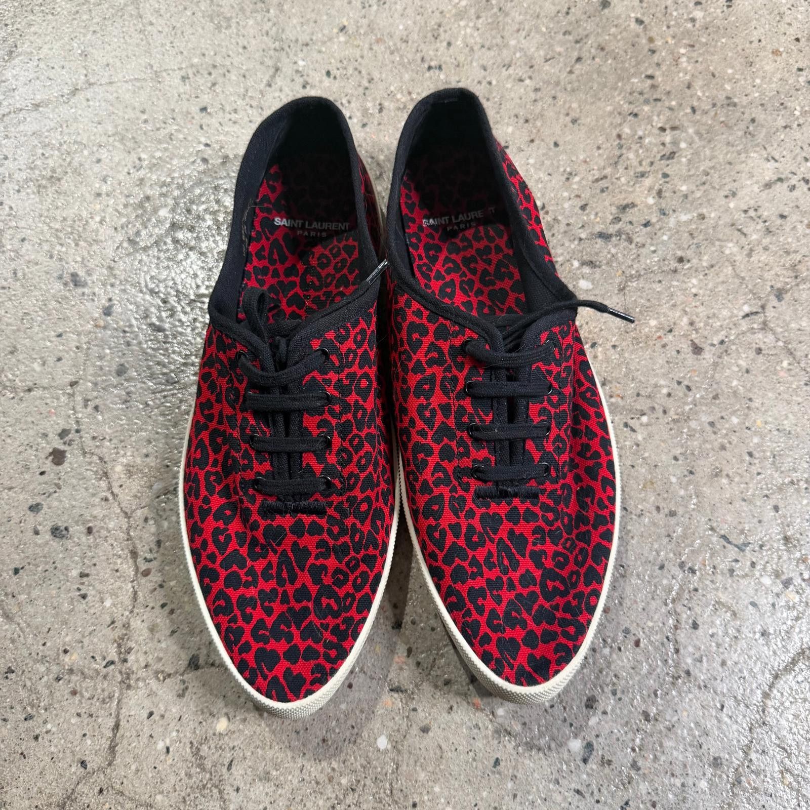 Saint Laurent Paris Saint Laurent Red Leopard Print Sneakers Size US 9 / EU 42 - 7 Thumbnail