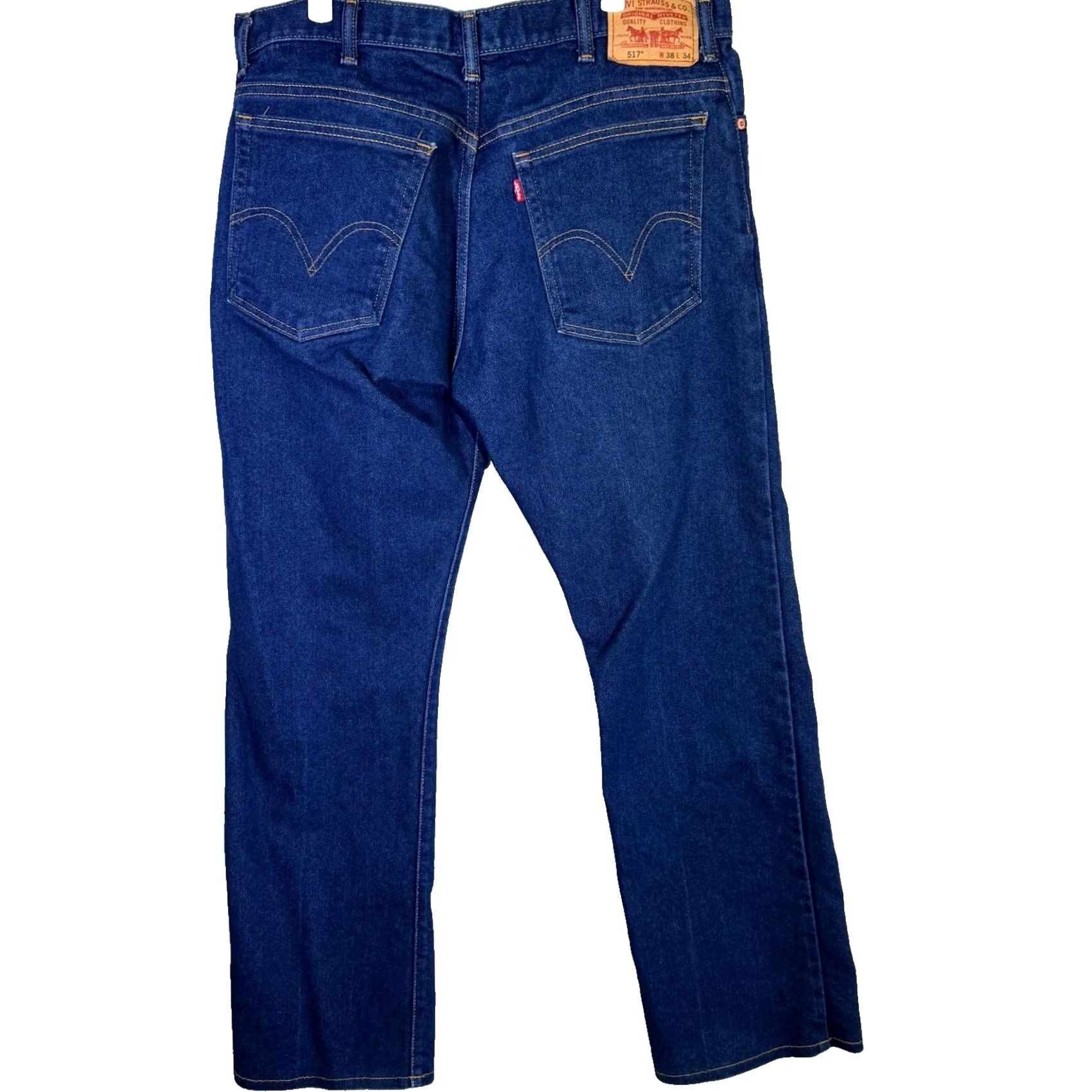 Levi's VINTAGE Levi’s 517 Men’s Jeans 38×34 Blue Denim Medium Wash High-Rise Bootcut Mens Jeans Size US 38 / EU 54 - 2 Thumbnail
