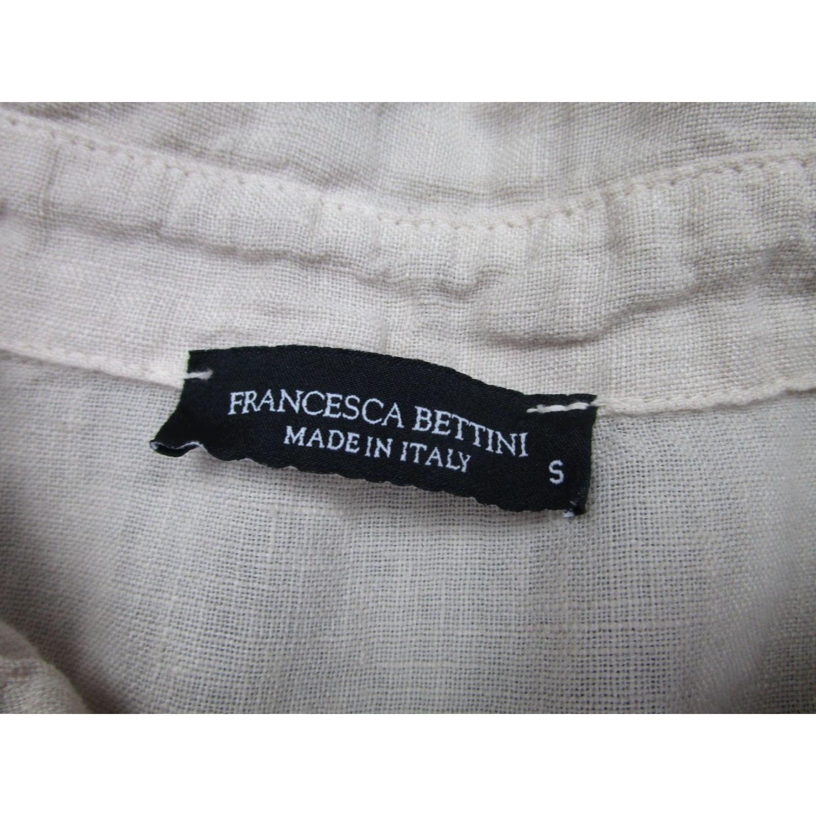 Vintage Francesca Bettini Linen Dress Womens S Beige Oatmeal Cottagecore Italy Tunic Shirt Dress Size S / US 4 / IT 40 - 5 Thumbnail