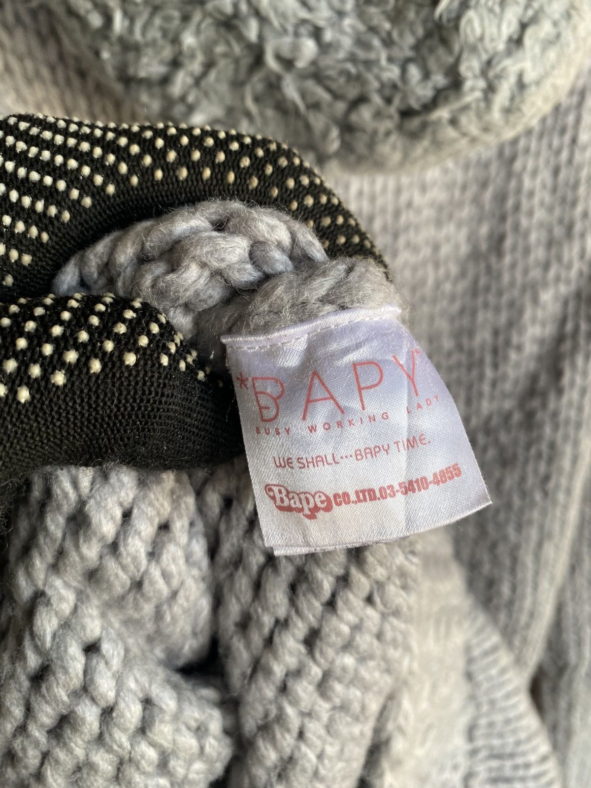 Bape BAPY by A Bathing Ape Grey Knit Zip Hoodie Jacket Wool Blend Size M / US 6-8 / IT 42-44 - 18 Thumbnail