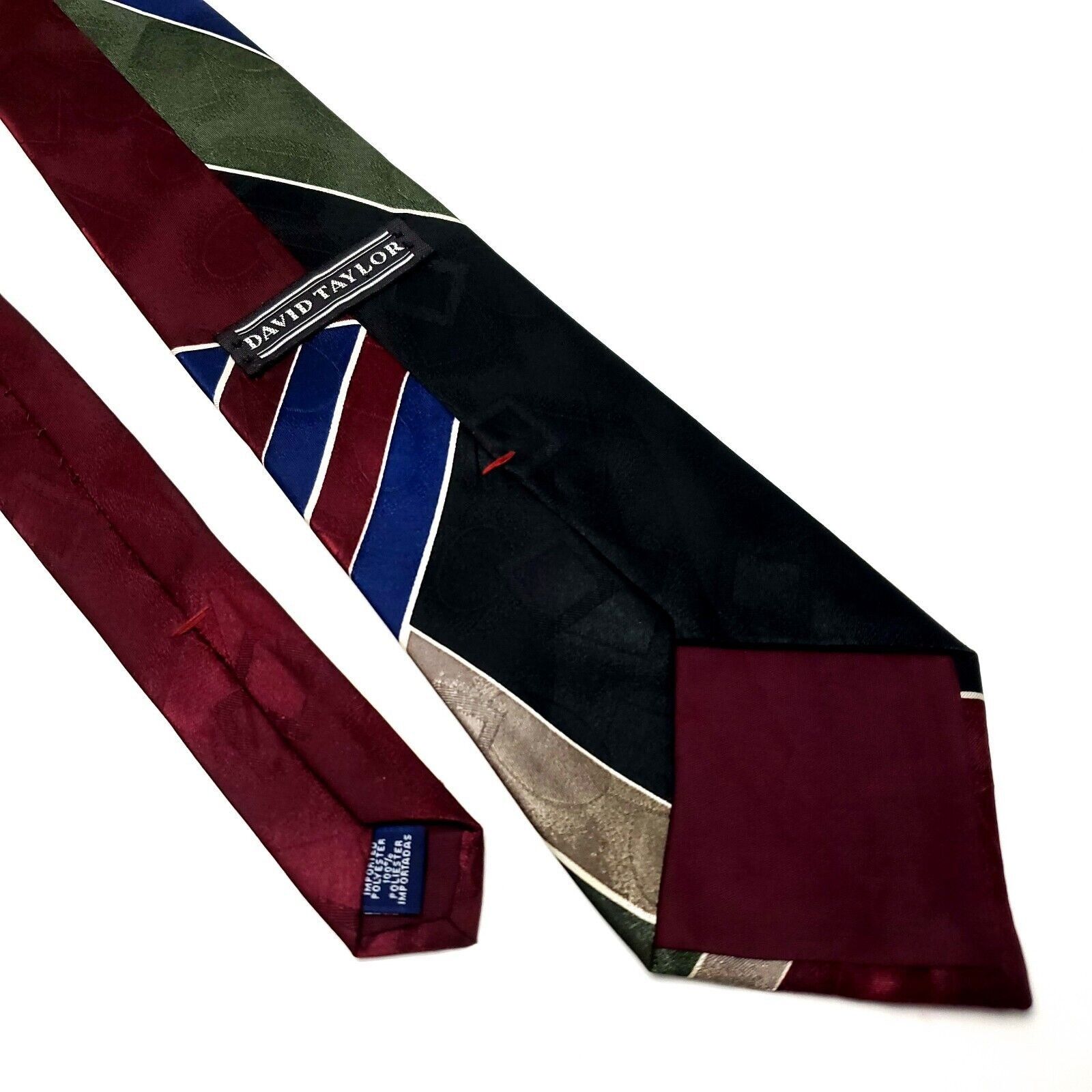 David Taylor David Taylor Polyester Tie Short Wide Abstract Multi-Colored Size ONE SIZE - 5 Thumbnail