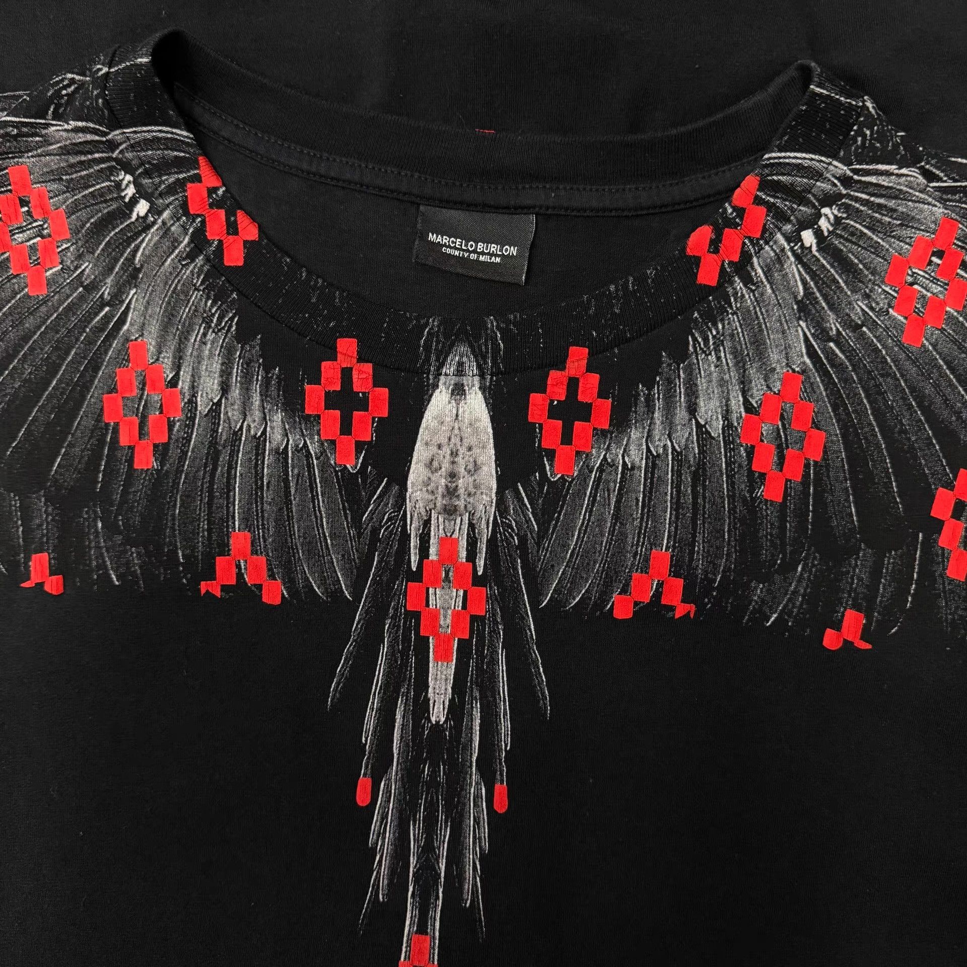 Marcelo Burlon Marcelo Burlon Classic Black & Red Wings Q10 Size US XS / EU 42 / 0 - 4 Thumbnail