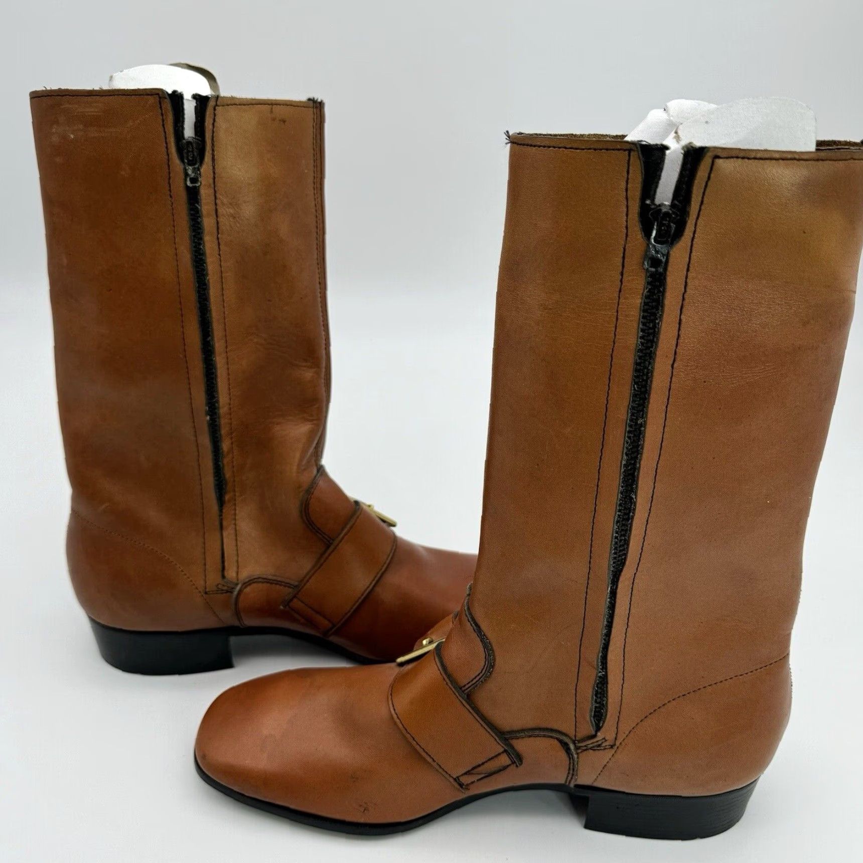 Vintage VINTAGE Thom McAn 70s Western Boots Size 7.5 Brown Leather Mid-Calf Buckle D Women Size US 8 / IT 38 - 6 Thumbnail