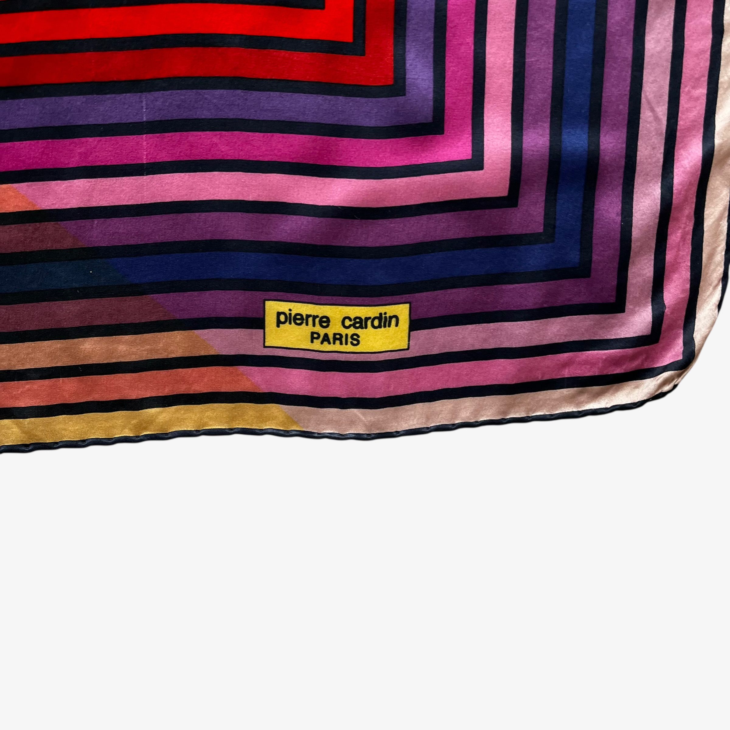 Pierre Cardin Vintage 90s Pierre Cardin Abstract Striped Silk Scarf Size ONE SIZE - 2 Thumbnail
