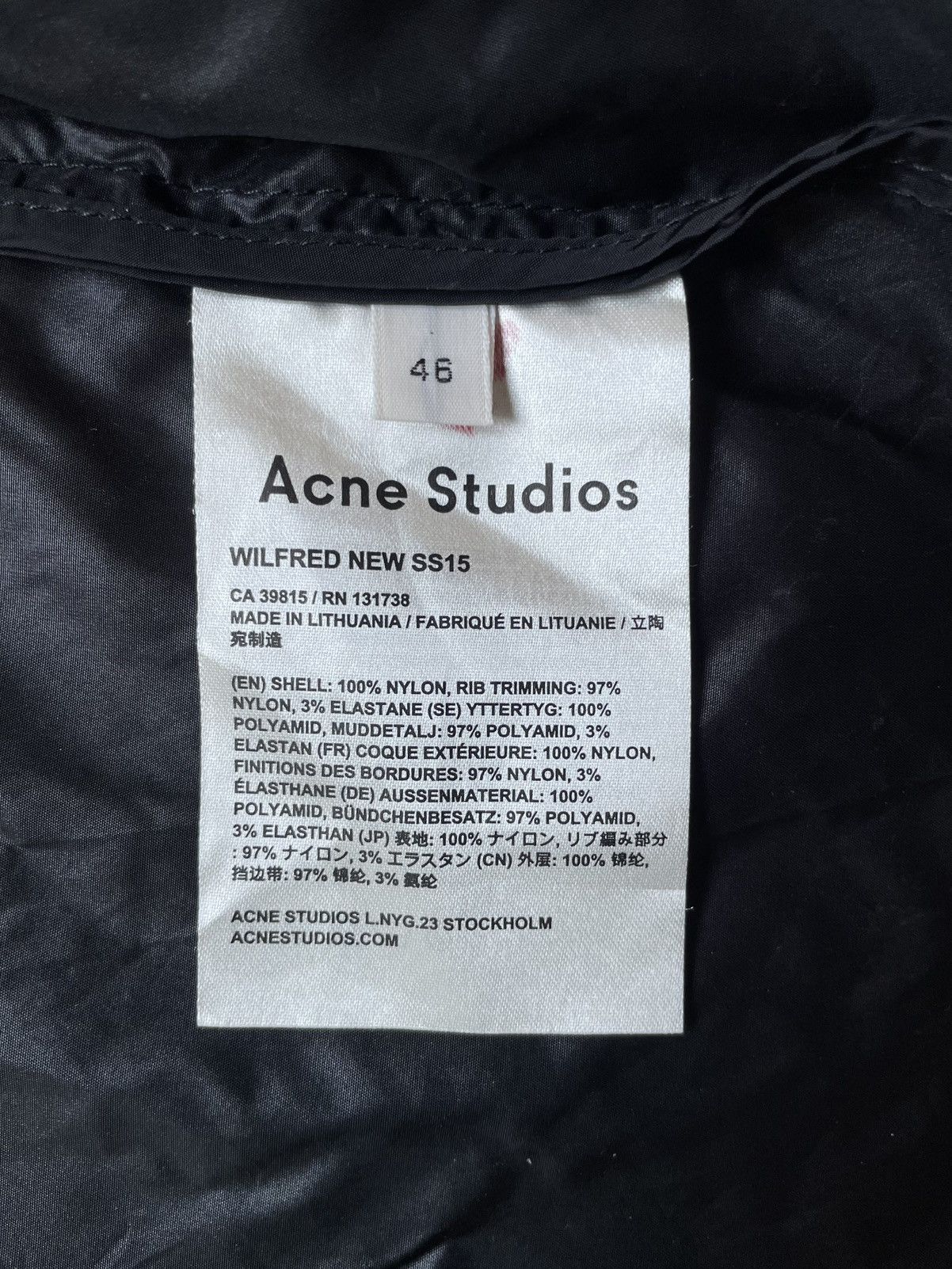 Acne Studios Acne Studios Wildfred New SS15 Nylon Metal Black Jacket 46 Size US S / EU 44-46 / 1 - 17 Thumbnail