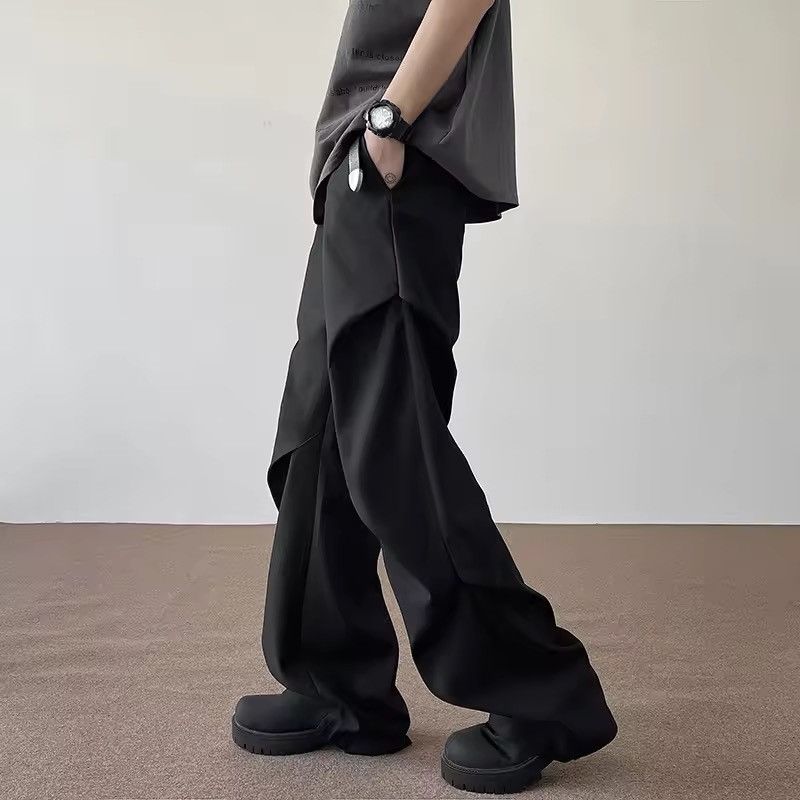 Japanese Brand Trendy Black Loose Fit Trousers - Casual Streetwear Size US 32 / EU 48 - 3 Thumbnail