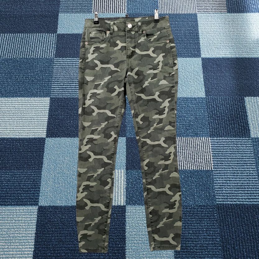 Vintage Maurices Jeans Womens S Small Mid-Rise Skinny Camouflage Green Denim Stretch Pockets 5-Pocket Regular Fit Jeans Mens? Size 28" / US 6 / IT 42 - 1 Thumbnail