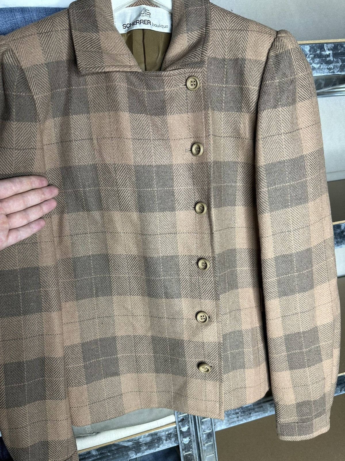 Jean-Louis Scherrer Scherrer Boutique Paris Plaid Wool Jacket Size 36 Size XS / US 0-2 / IT 36-38 - 3 Thumbnail