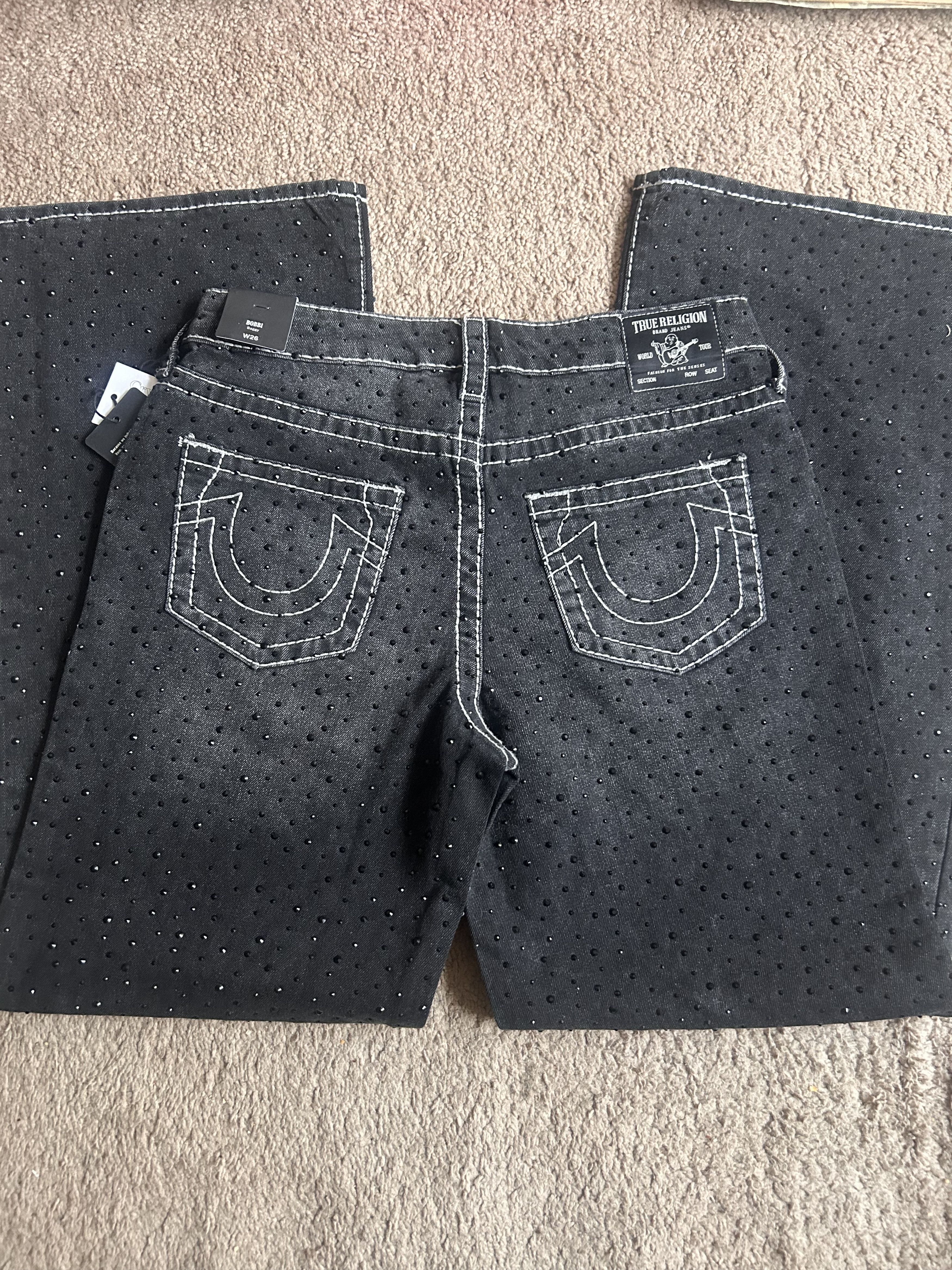 True Religion Bobbi Crystal Big T Baggy Jean Size 26" / US 2 / IT 38 - 2 Thumbnail